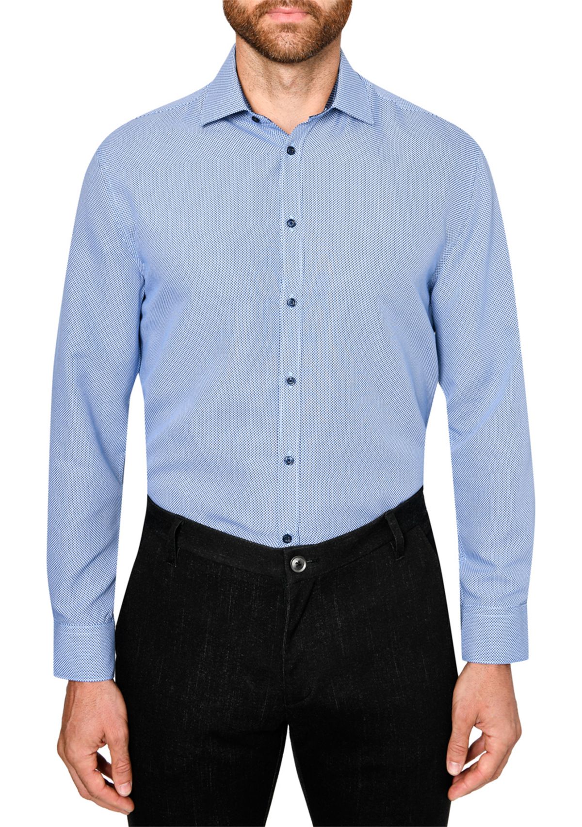 Slim Fit Zig Zag Print Dress Shirt