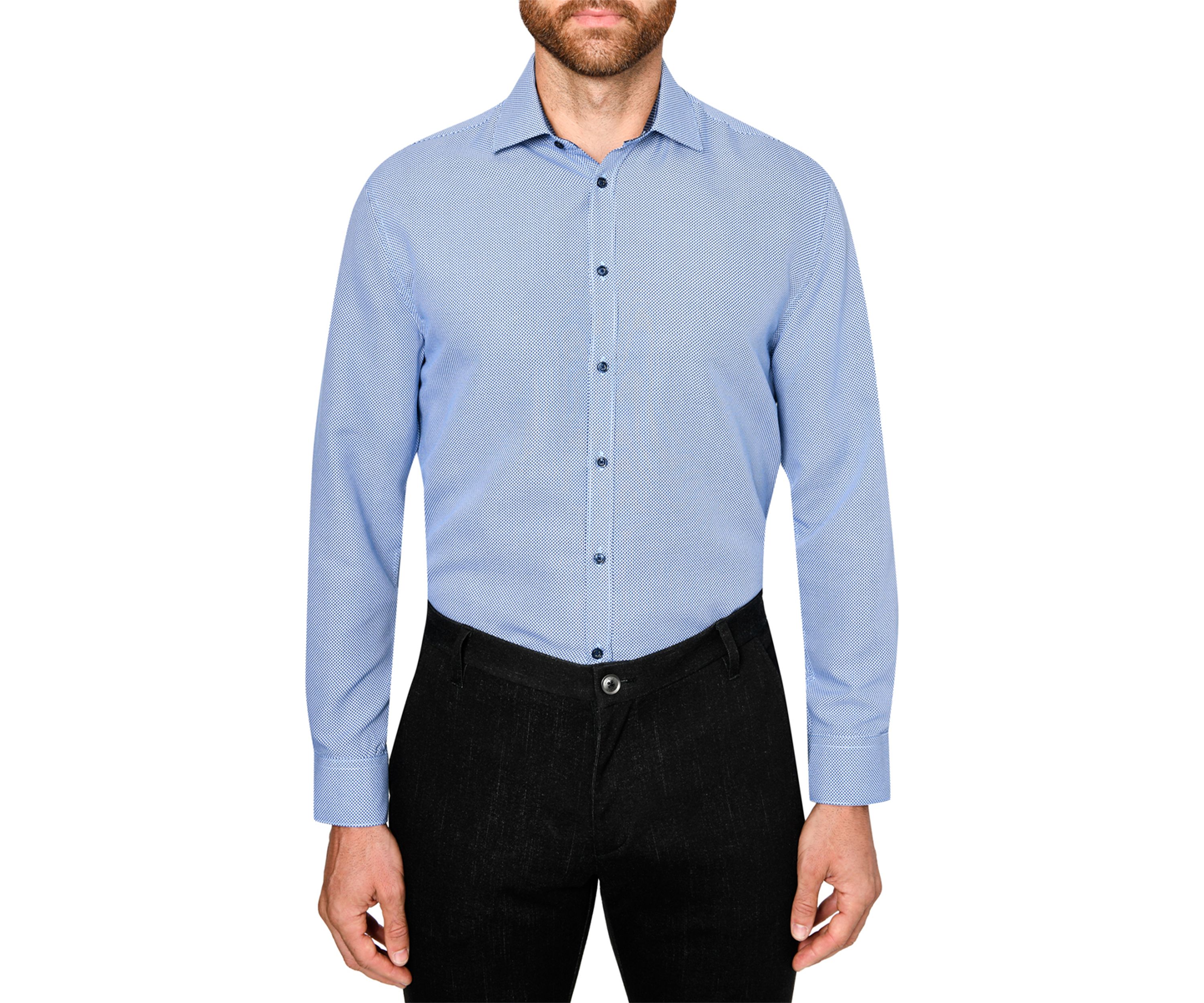 Slim Fit Zig Zag Print Dress Shirt