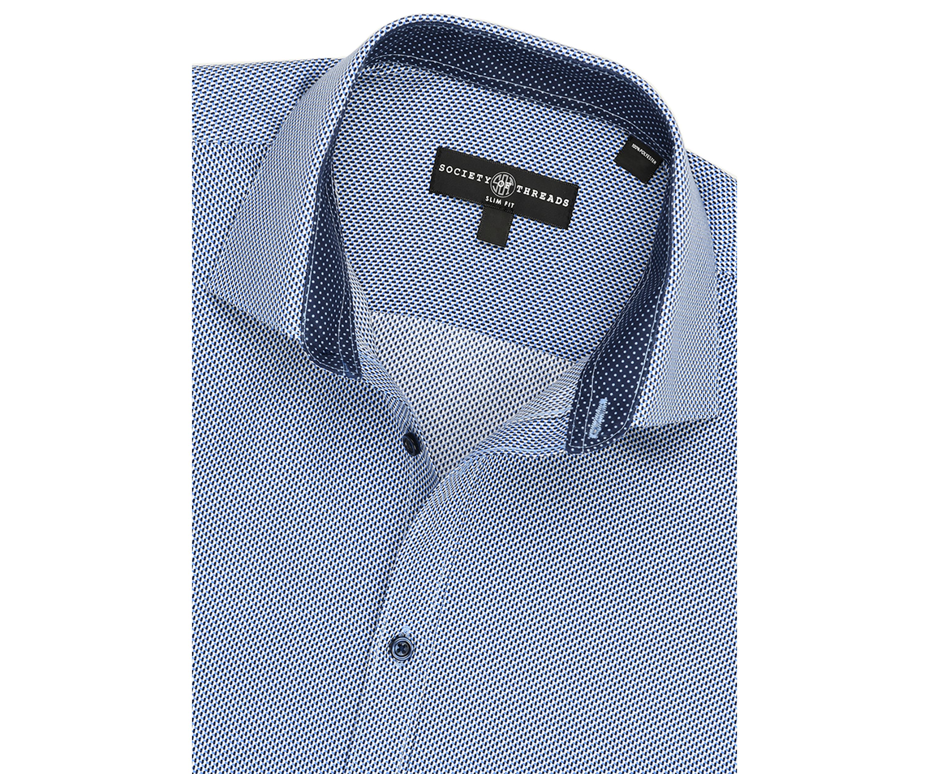 Slim Fit Zig Zag Print Dress Shirt