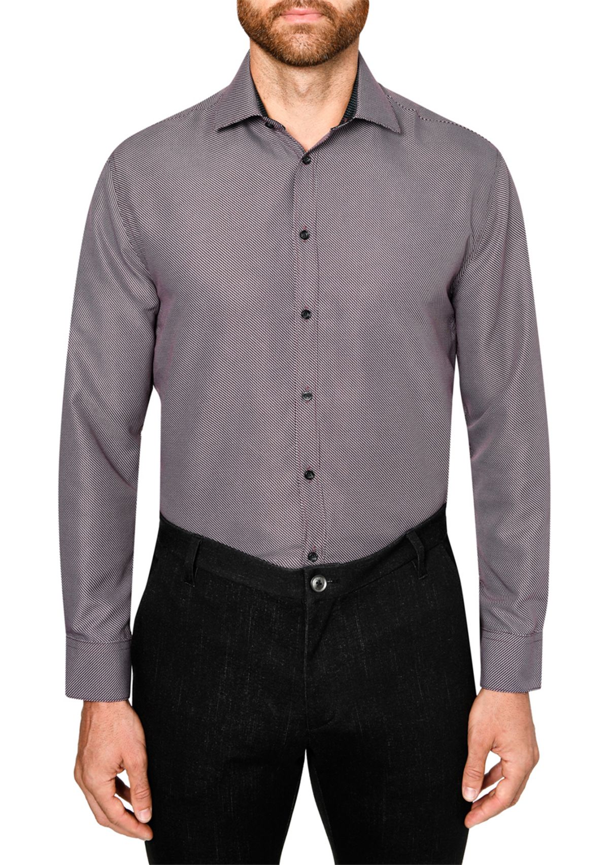 Slim Fit Zig Zag Print Dress Shirt