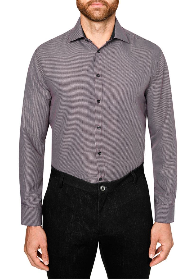 Slim Fit Zig Zag Print Dress Shirt
