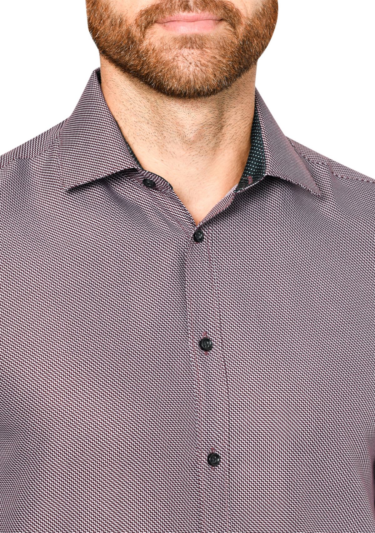 Slim Fit Zig Zag Print Dress Shirt