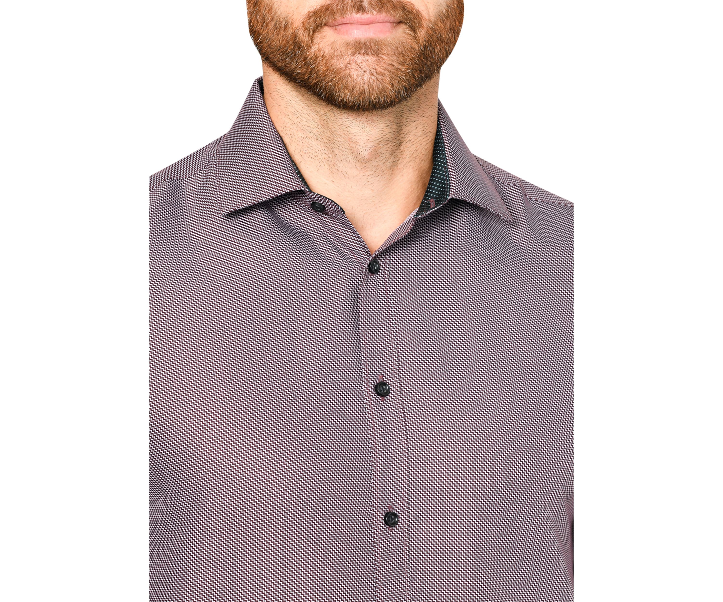 Slim Fit Zig Zag Print Dress Shirt