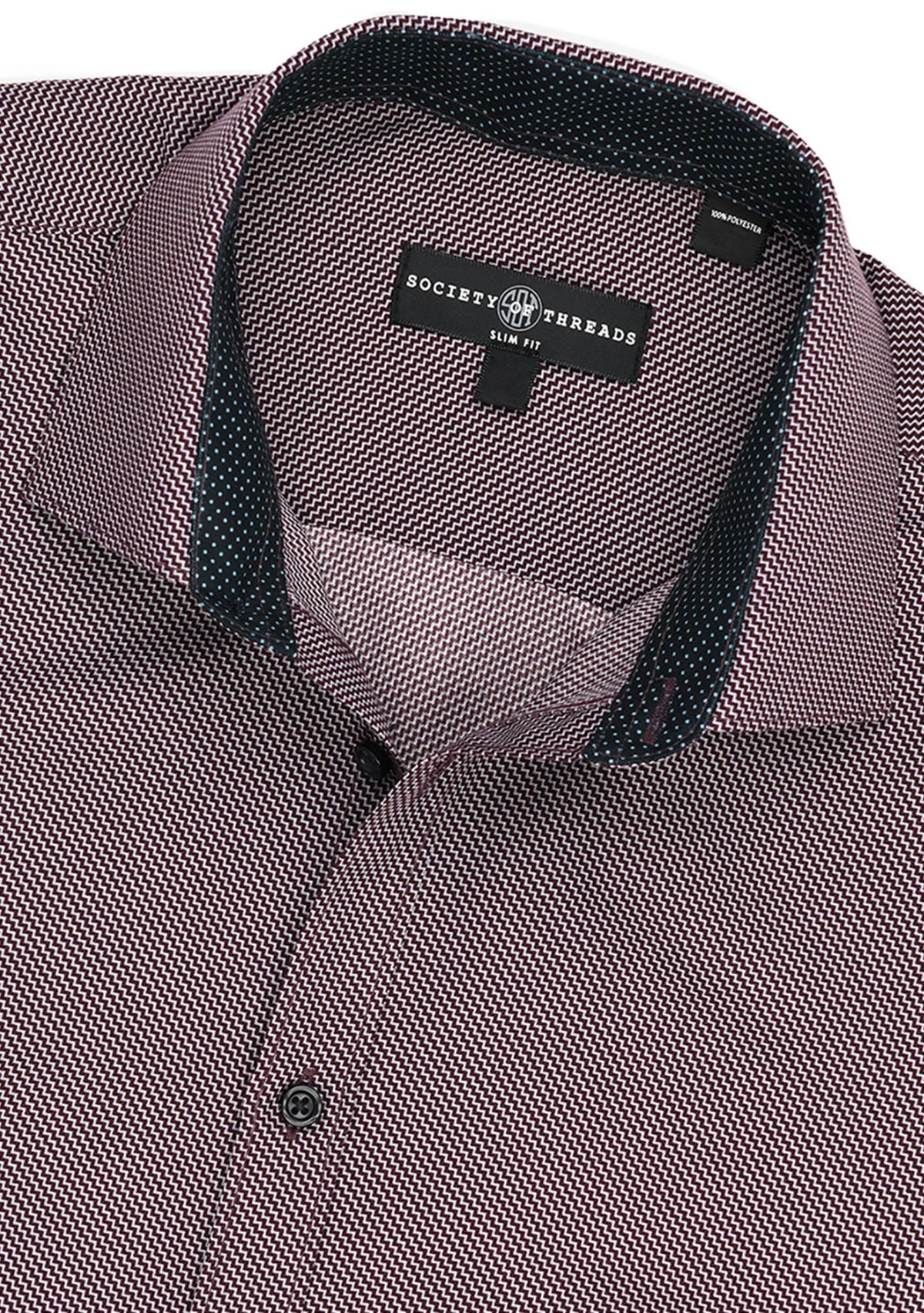 Slim Fit Zig Zag Print Dress Shirt