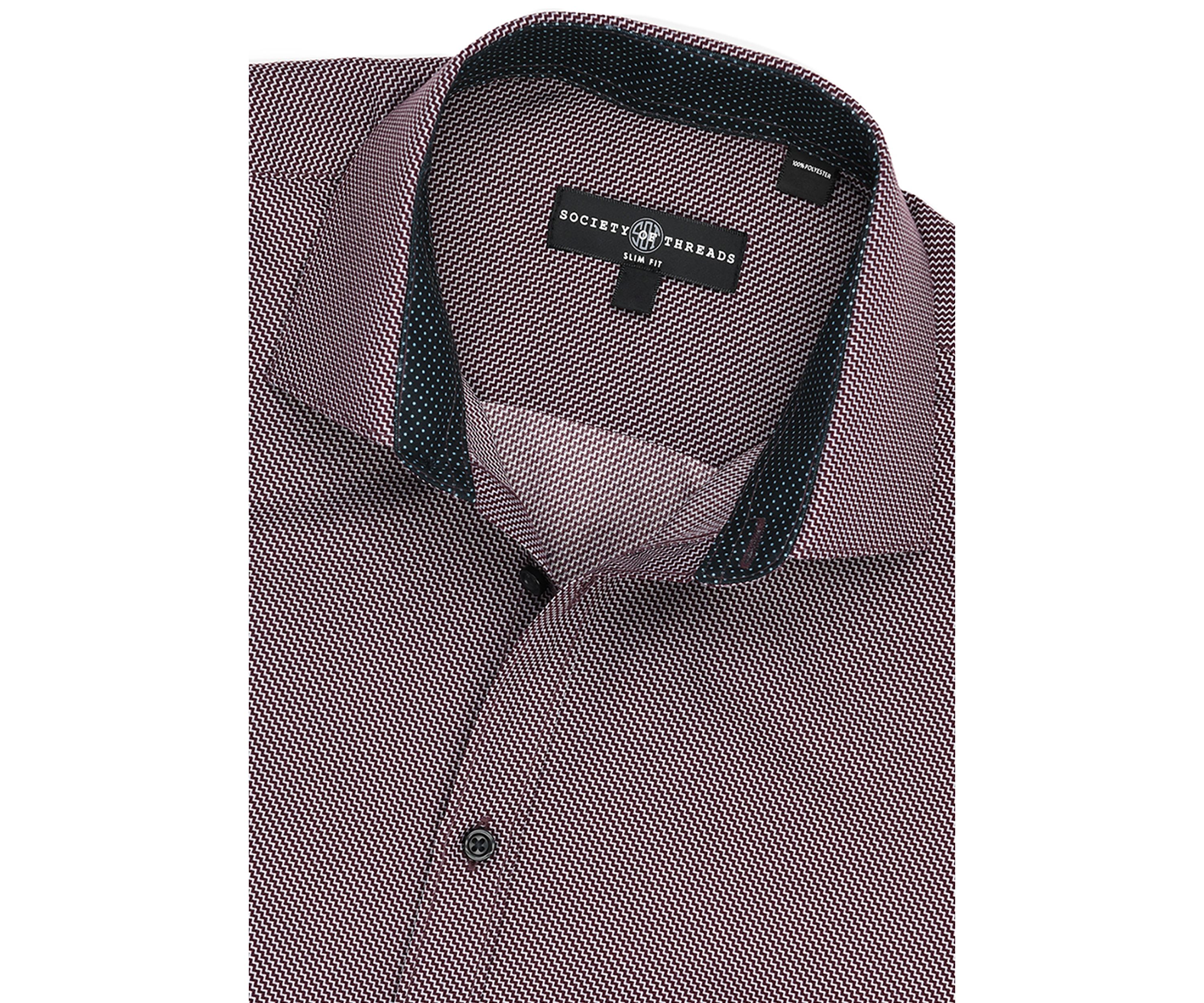 Slim Fit Zig Zag Print Dress Shirt