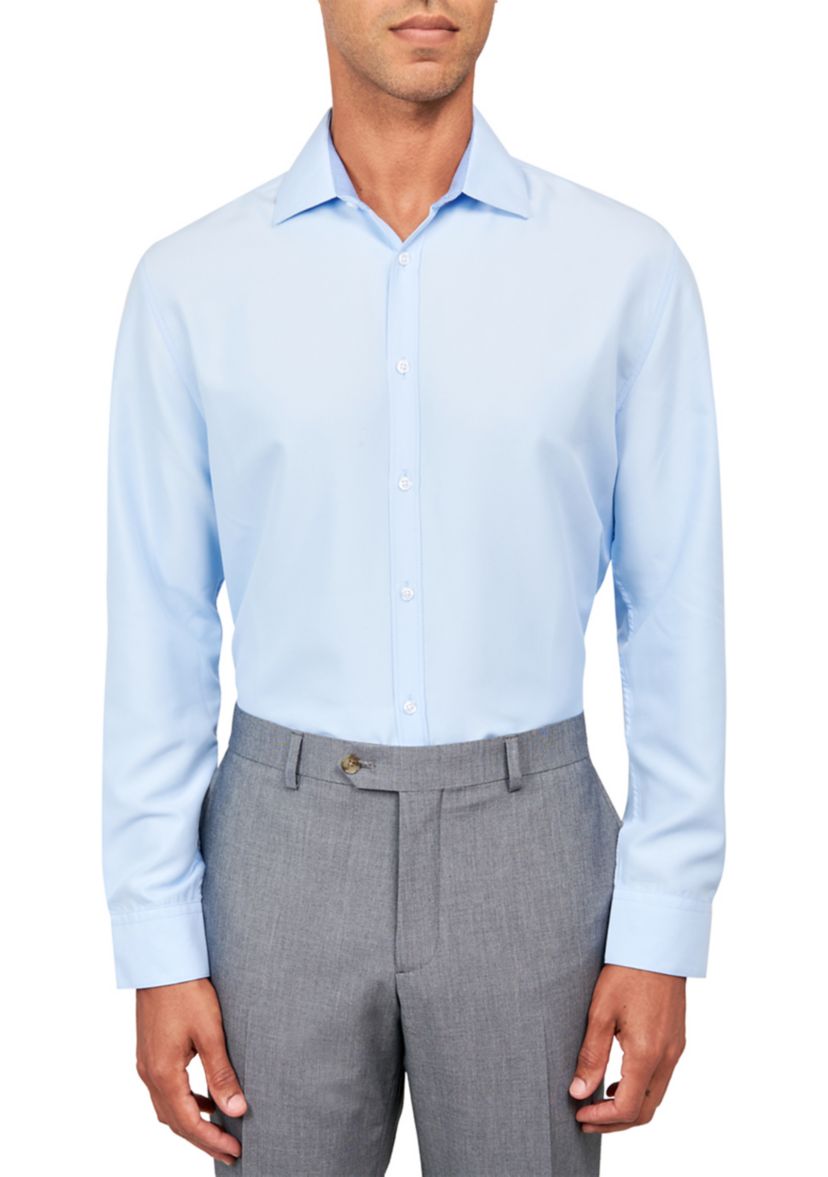 Mens Slim Fit Solid Dress Shirt