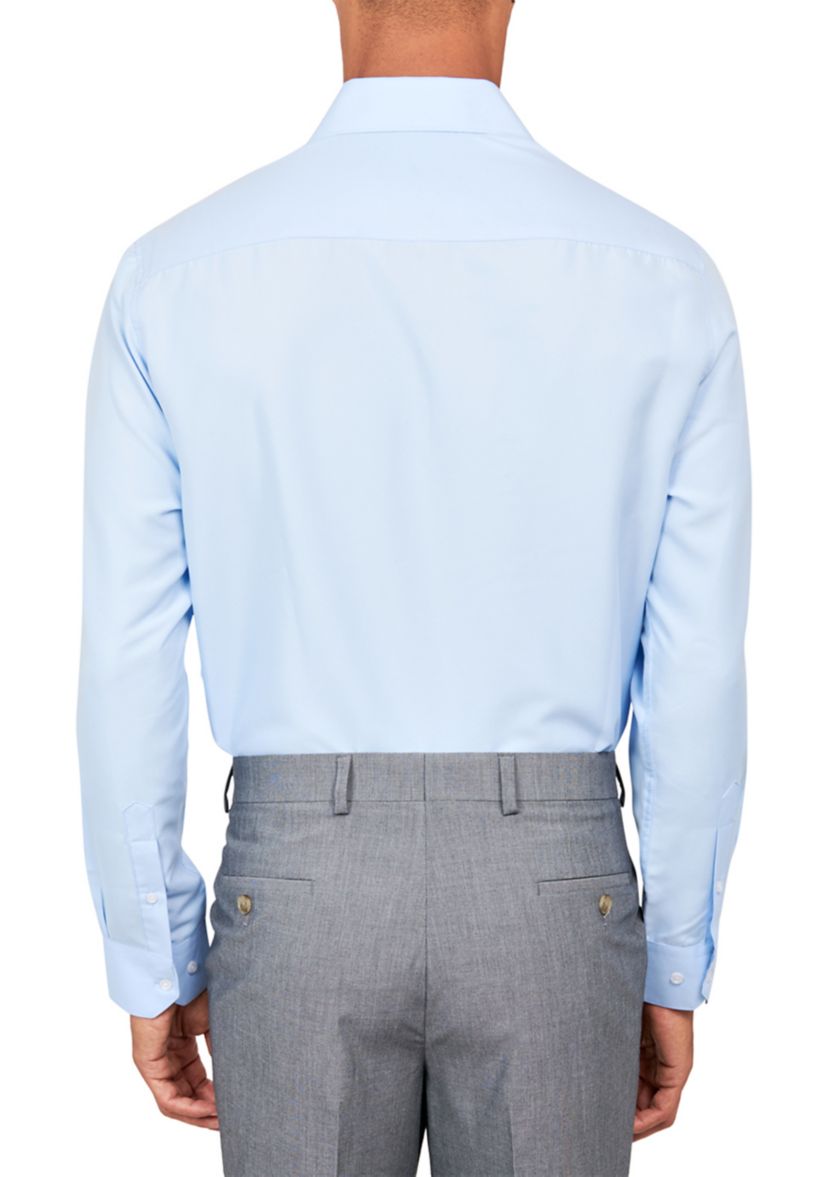 Mens Slim Fit Solid Dress Shirt