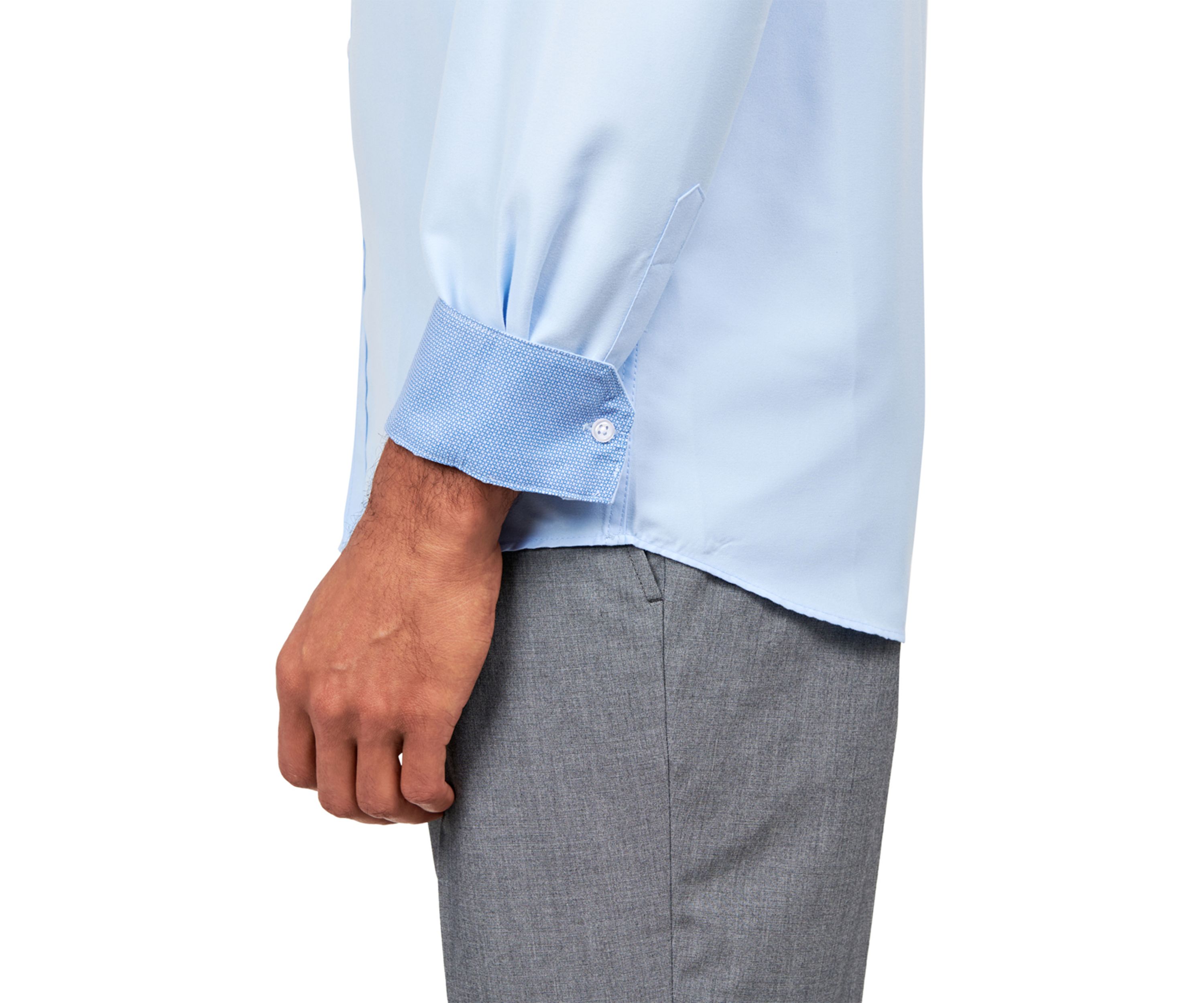 Mens Slim Fit Solid Dress Shirt