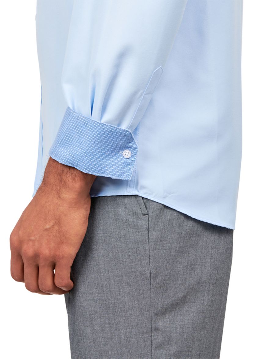 Mens Slim Fit Solid Dress Shirt