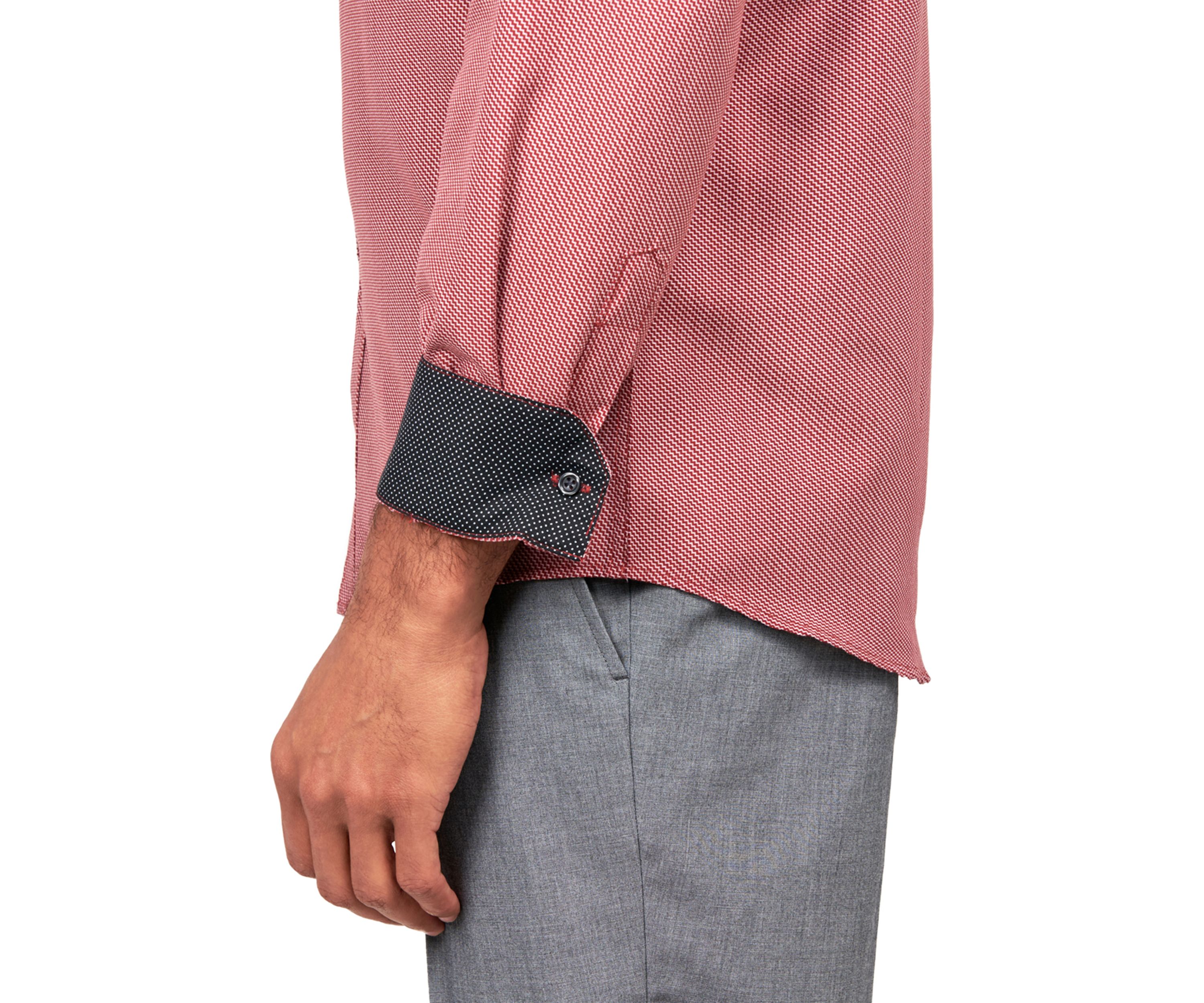 Mens Slim Fit Zig Zag Print Shirt