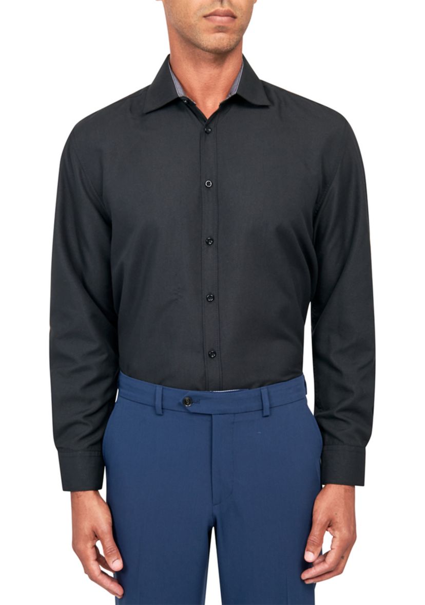 slim fit dress slacks Untucked Total Stretch Slim Fit Banded Collar Shirt
