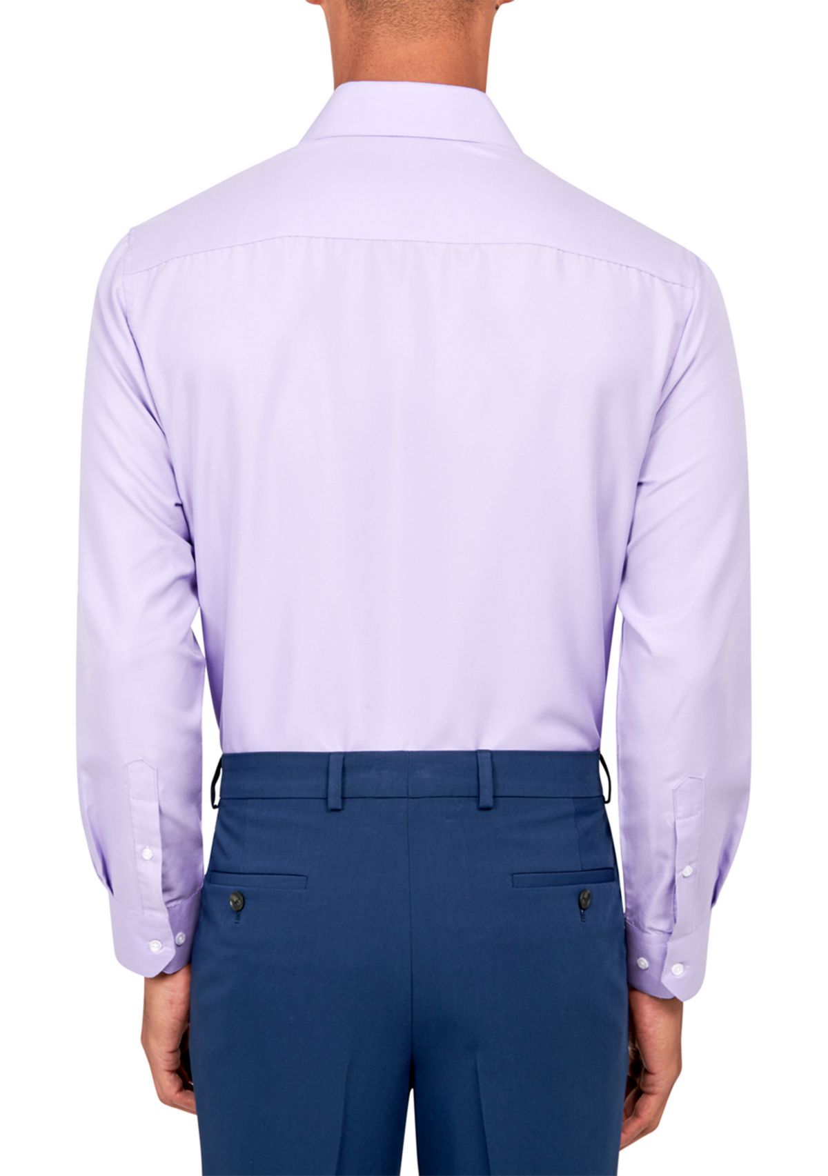 Mens Slim Fit Lilac Solid Performance Stretch Dress Shirt
