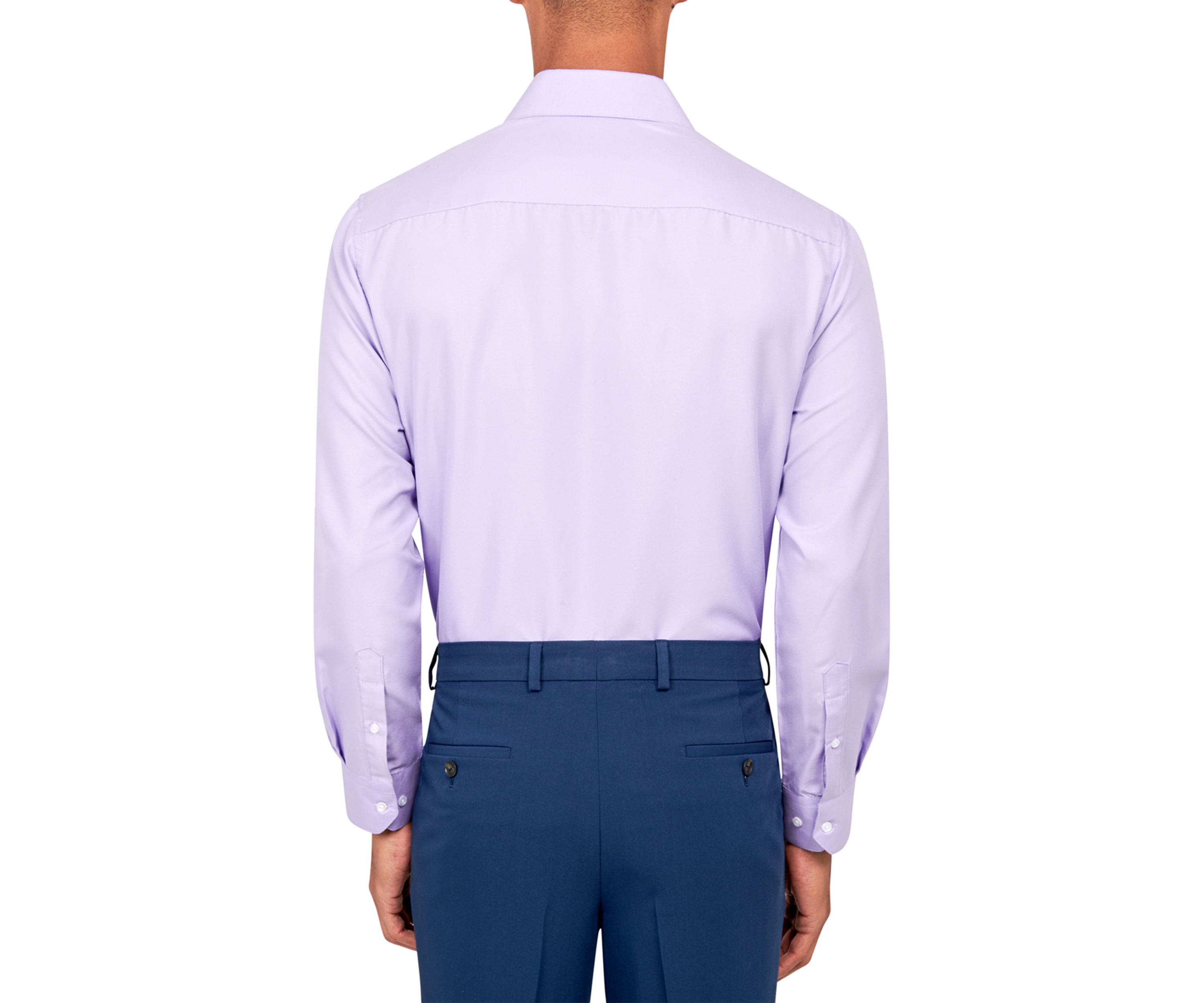 Mens Slim Fit Lilac Solid Performance Stretch Dress Shirt