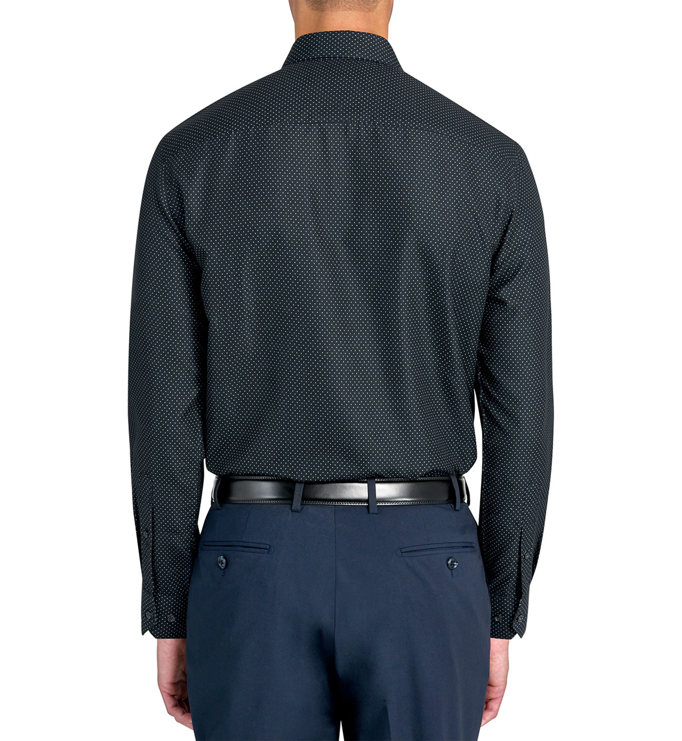  Slim Fit Black Dot Performance Stretch Dress Shirt