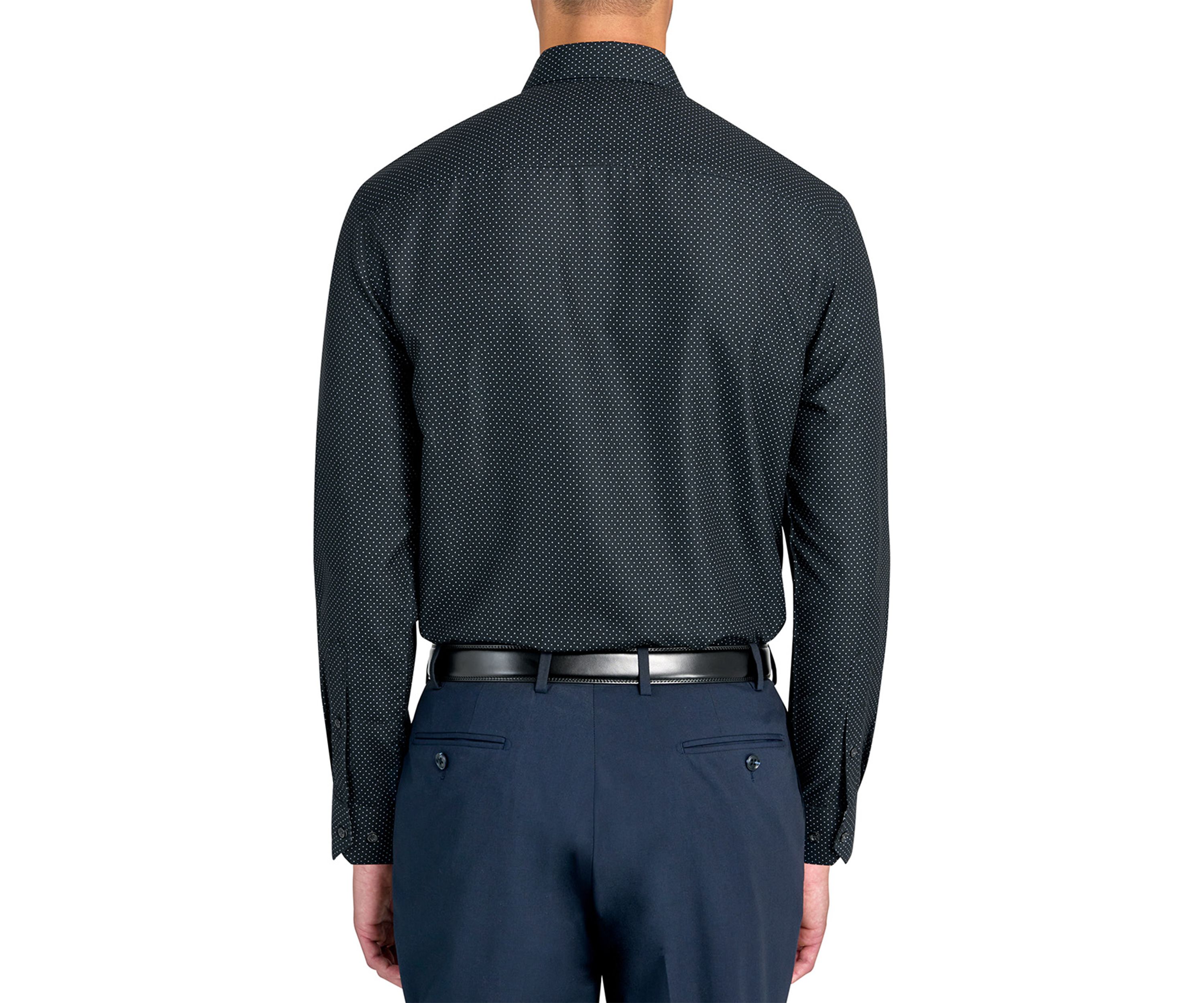  Slim Fit Black Dot Performance Stretch Dress Shirt