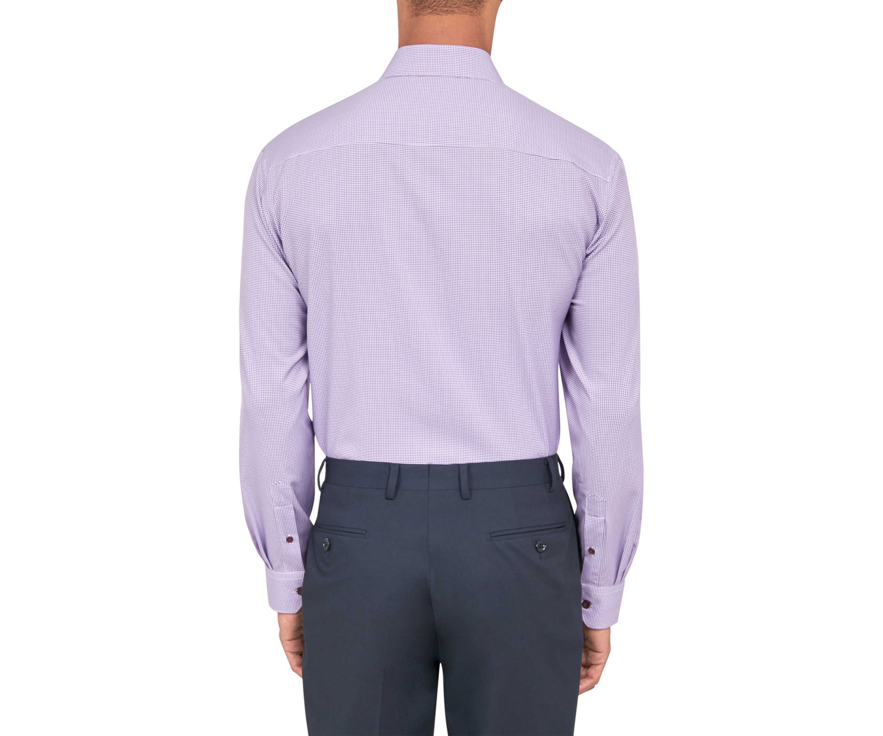 Mens Slim Fit Check Performance Stretch Dress Shirt