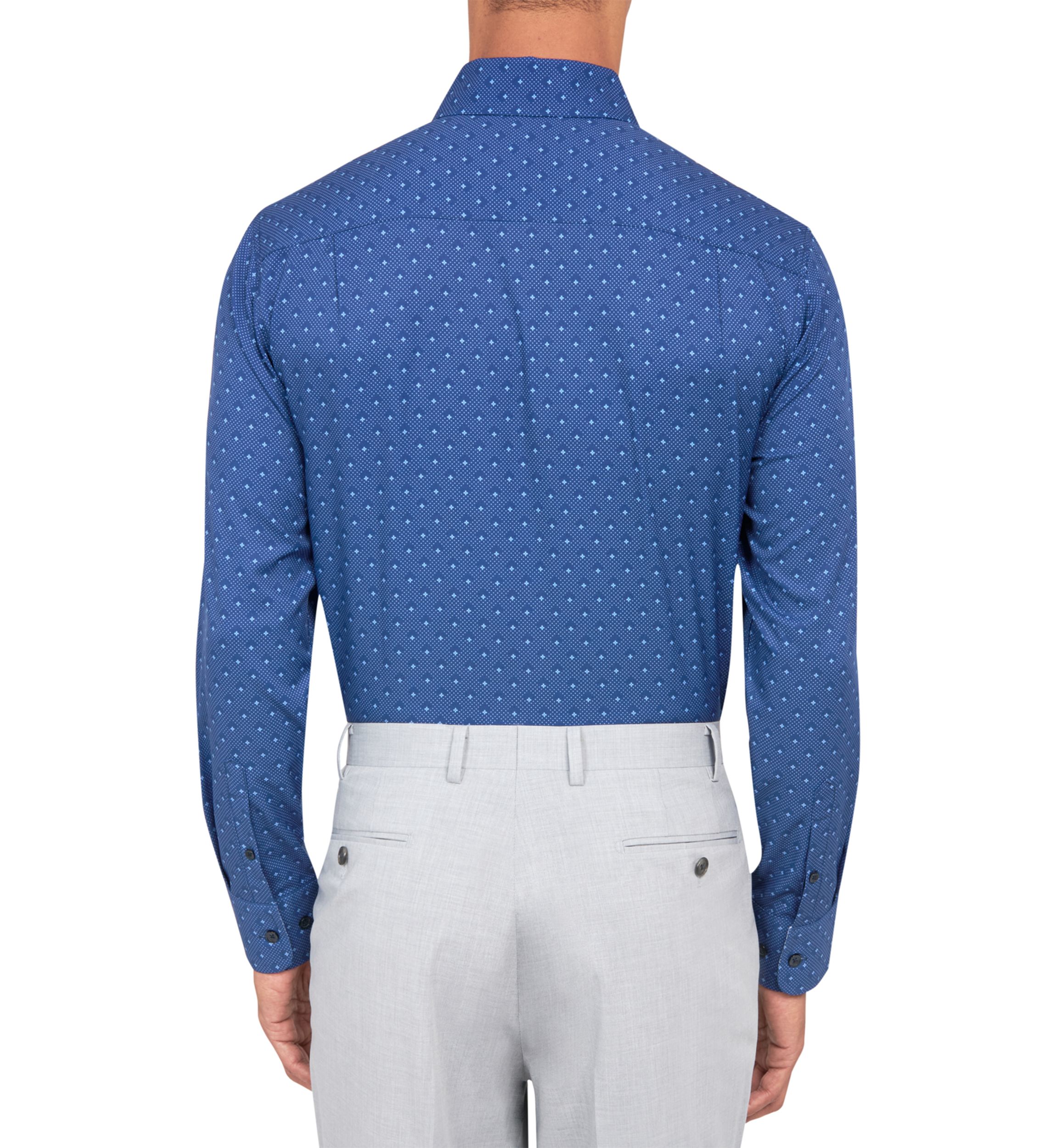Slim Fit Neat Performance Stretch Dress Shirt