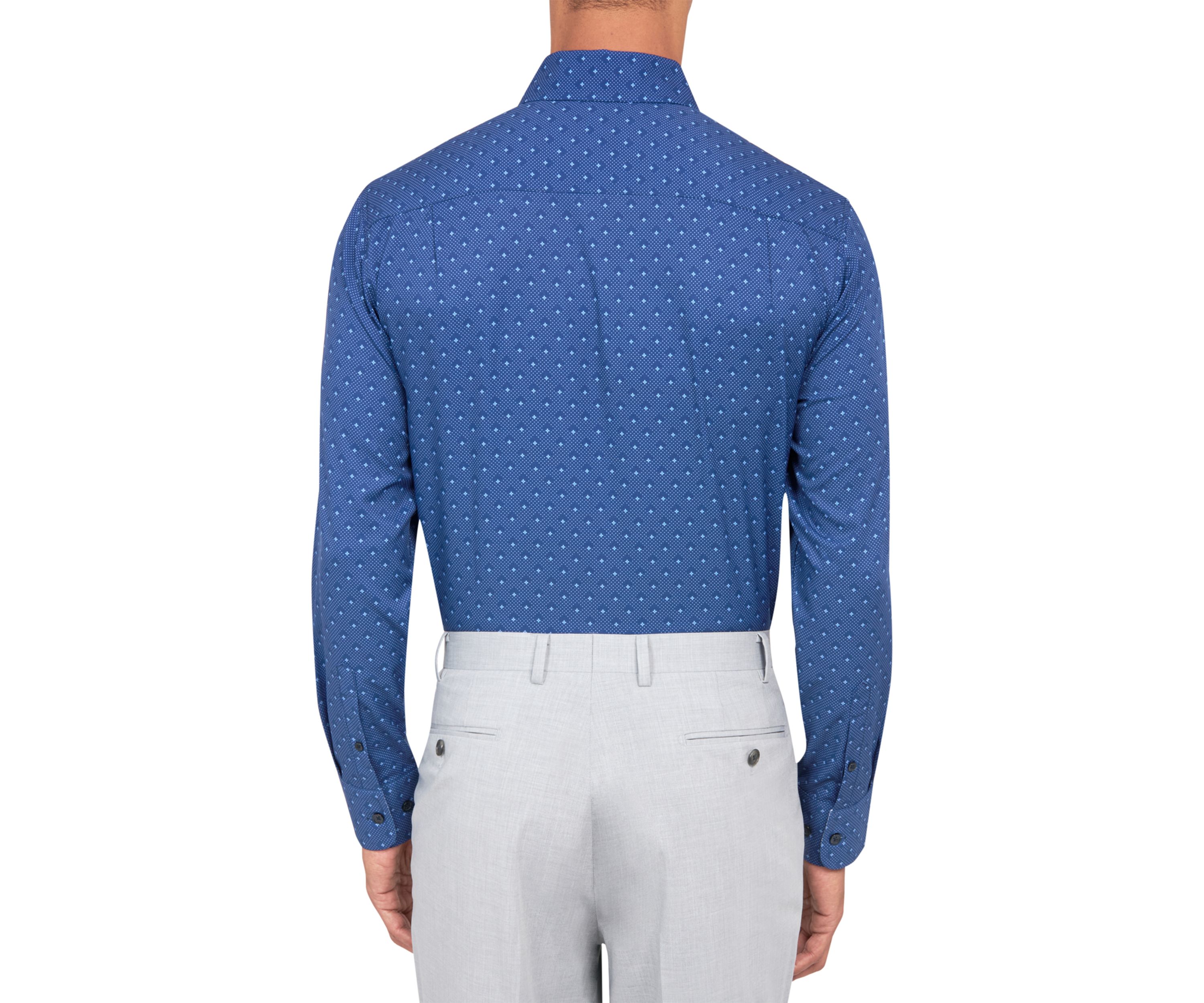 Slim Fit Neat Performance Stretch Dress Shirt