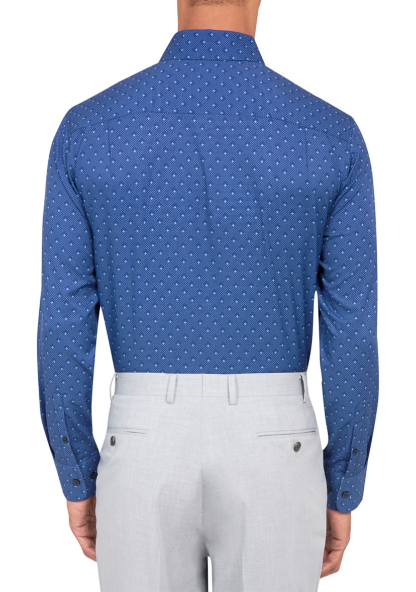 Slim Fit Neat Performance Stretch Dress Shirt