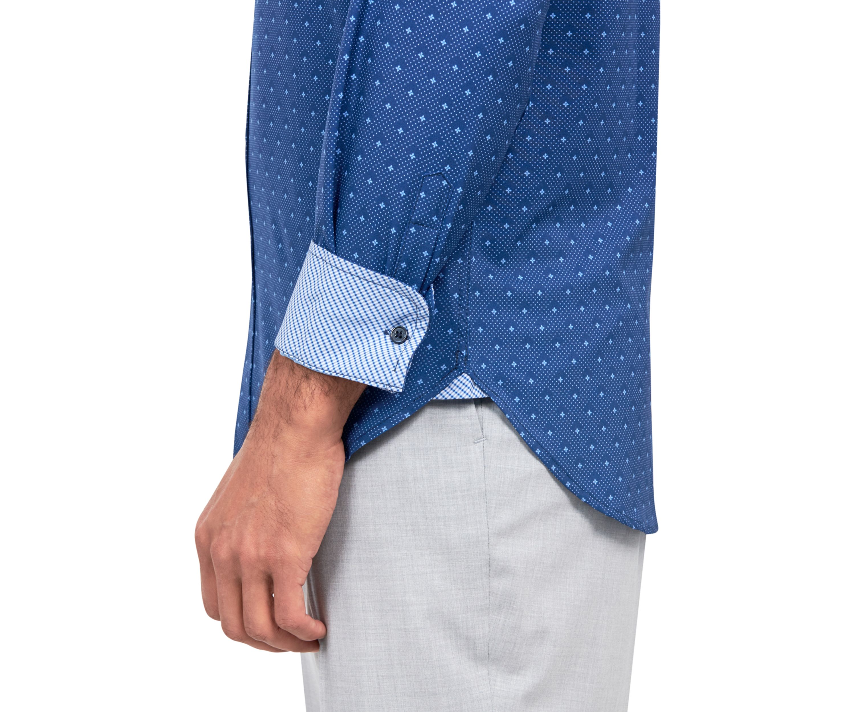 Slim Fit Neat Performance Stretch Dress Shirt