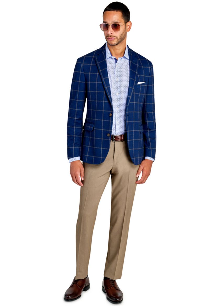 Mens Slim Fit Blue Window Soft Sport Coat
