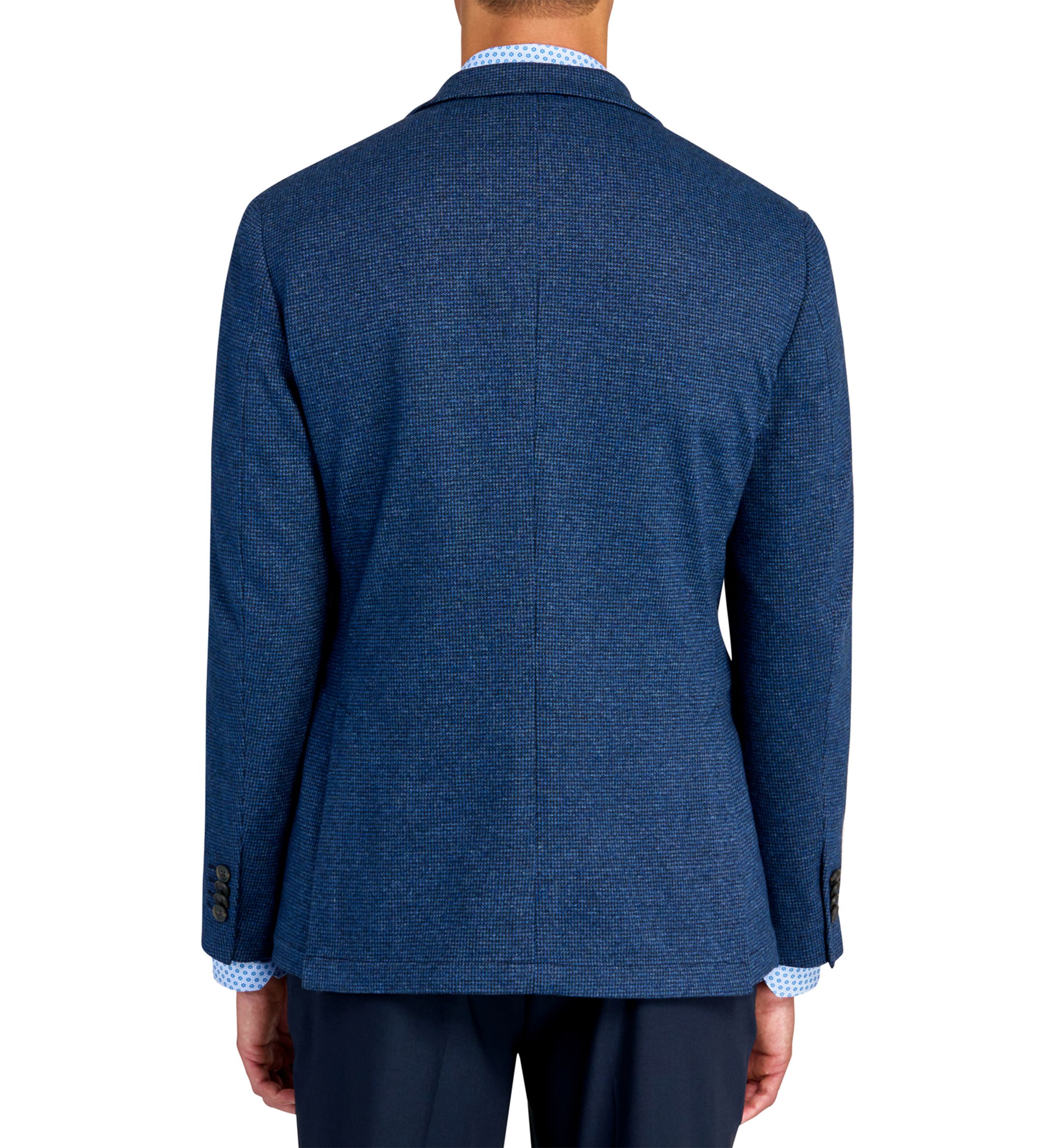 Mens Slim Fit Blue Tic Soft Coat
