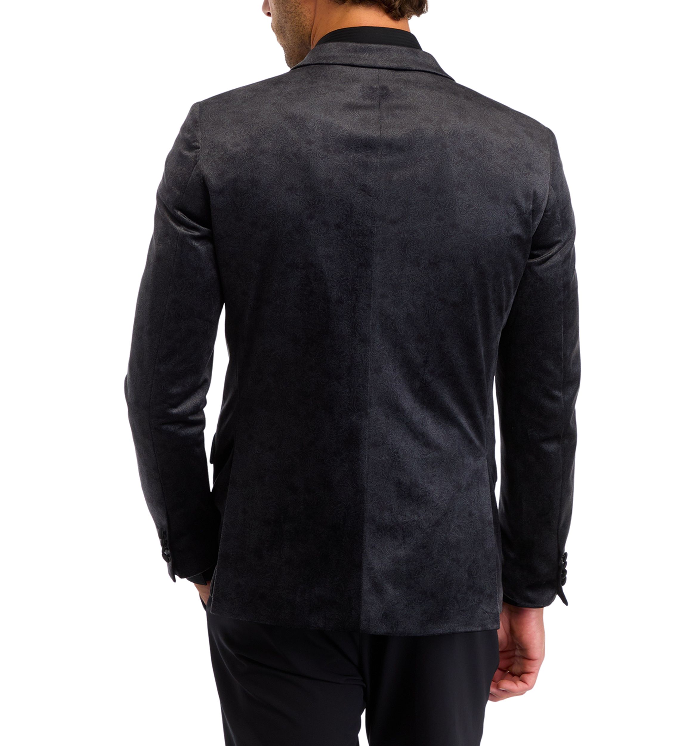 Mens Slim Fit Paisley Plush Evening Jacket