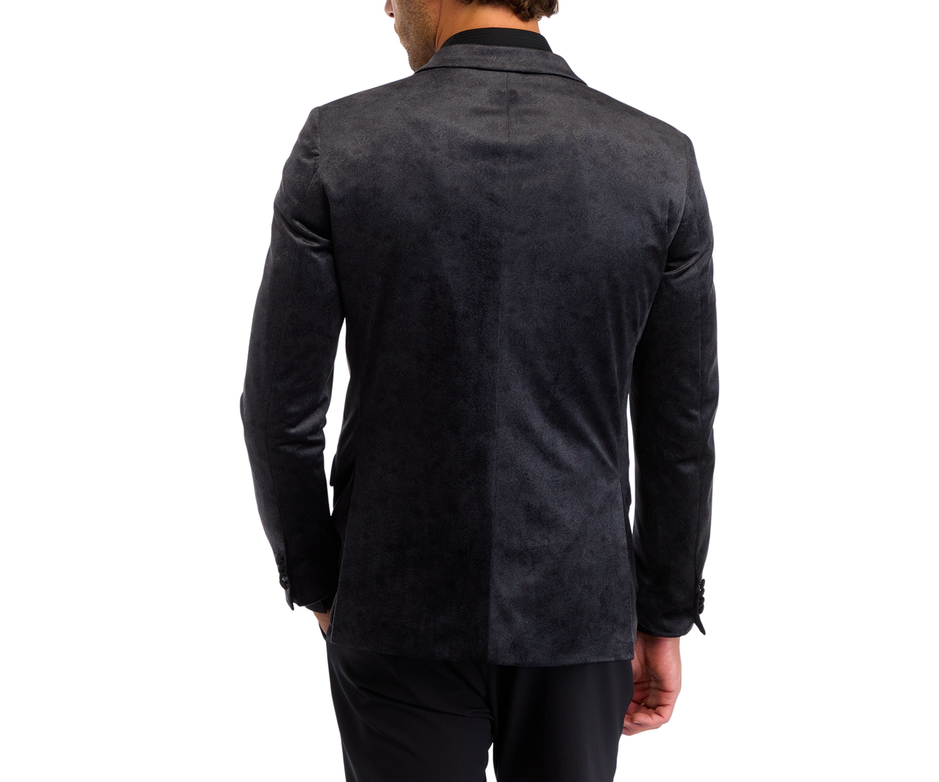 Mens Slim Fit Paisley Plush Evening Jacket