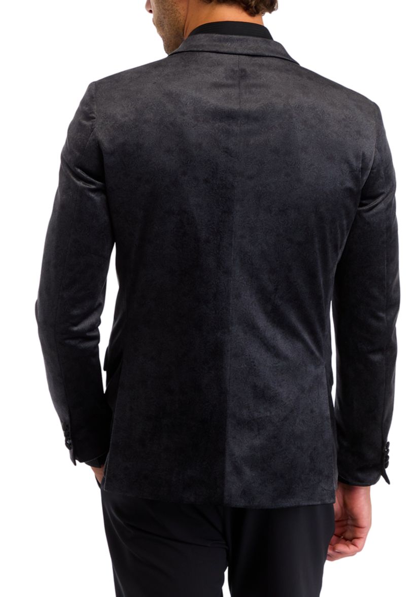 Mens Slim Fit Paisley Plush Evening Jacket