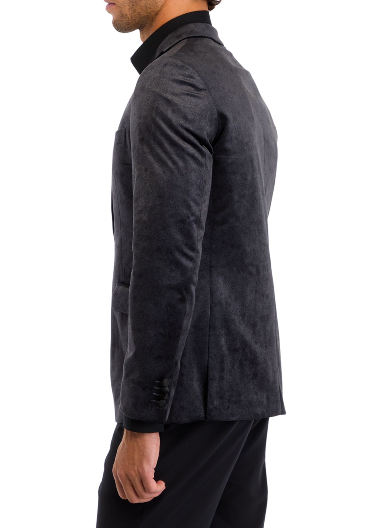 Mens Slim Fit Paisley Plush Evening Jacket
