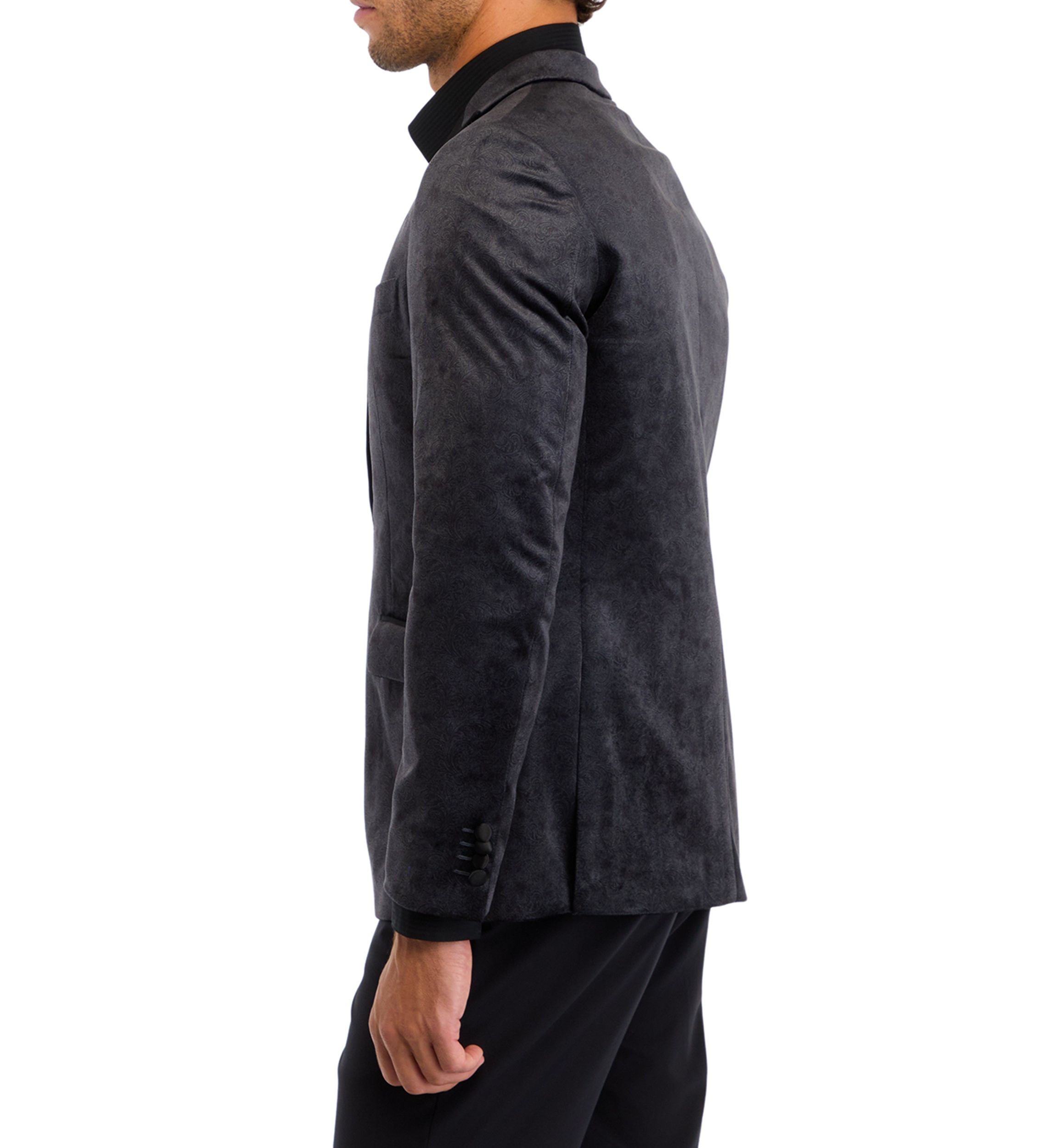 Mens Slim Fit Paisley Plush Evening Jacket