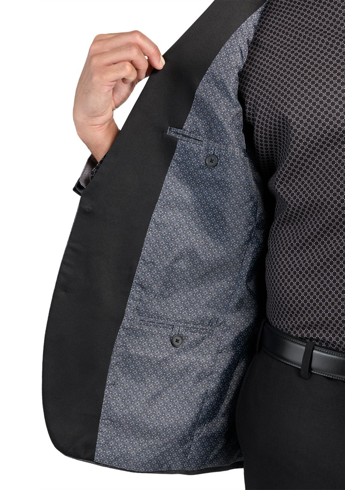 Mens Slim Fit Paisley Plush Evening Jacket
