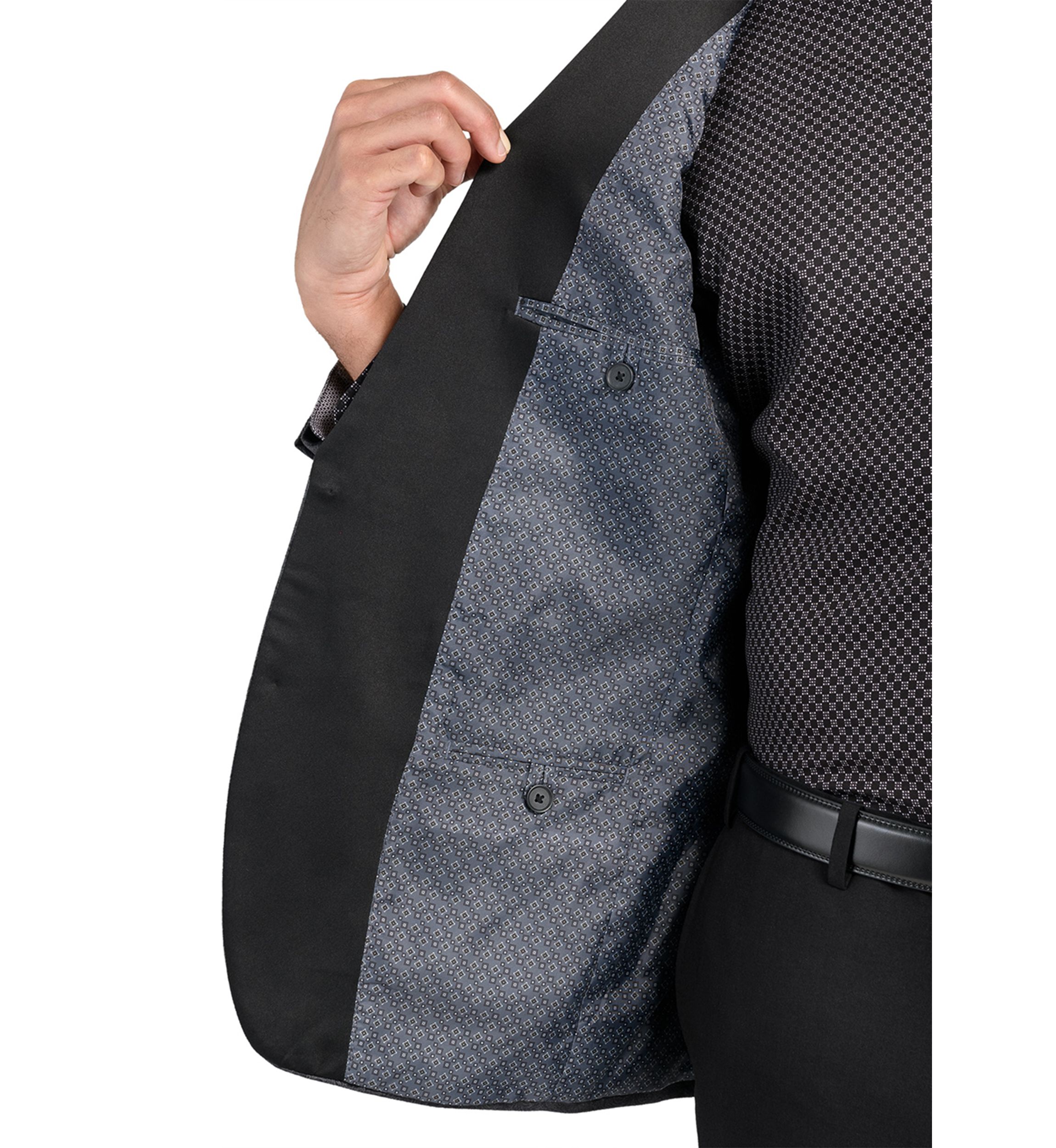Mens Slim Fit Paisley Plush Evening Jacket