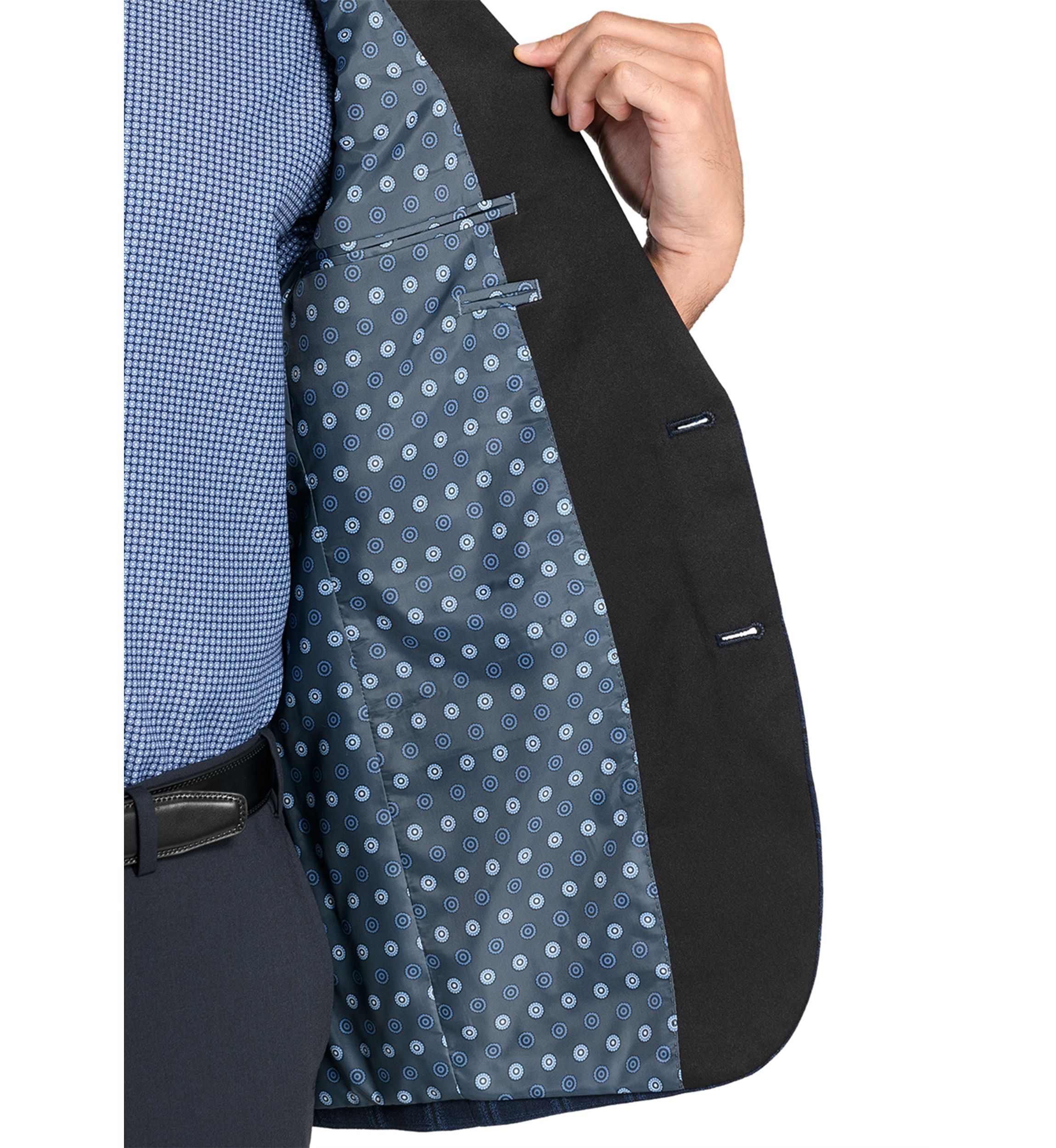 Mens Slim Fit Navy Plaid Evening Jacket