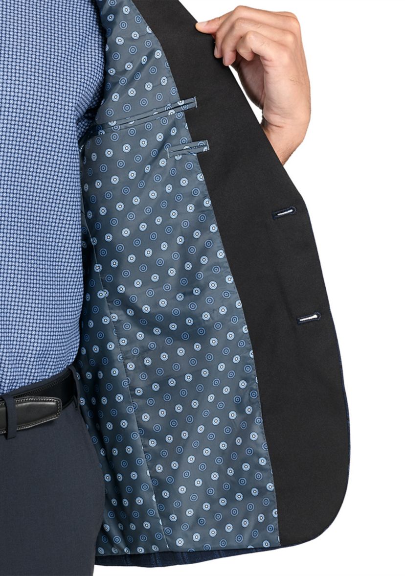 Mens Slim Fit Navy Plaid Evening Jacket