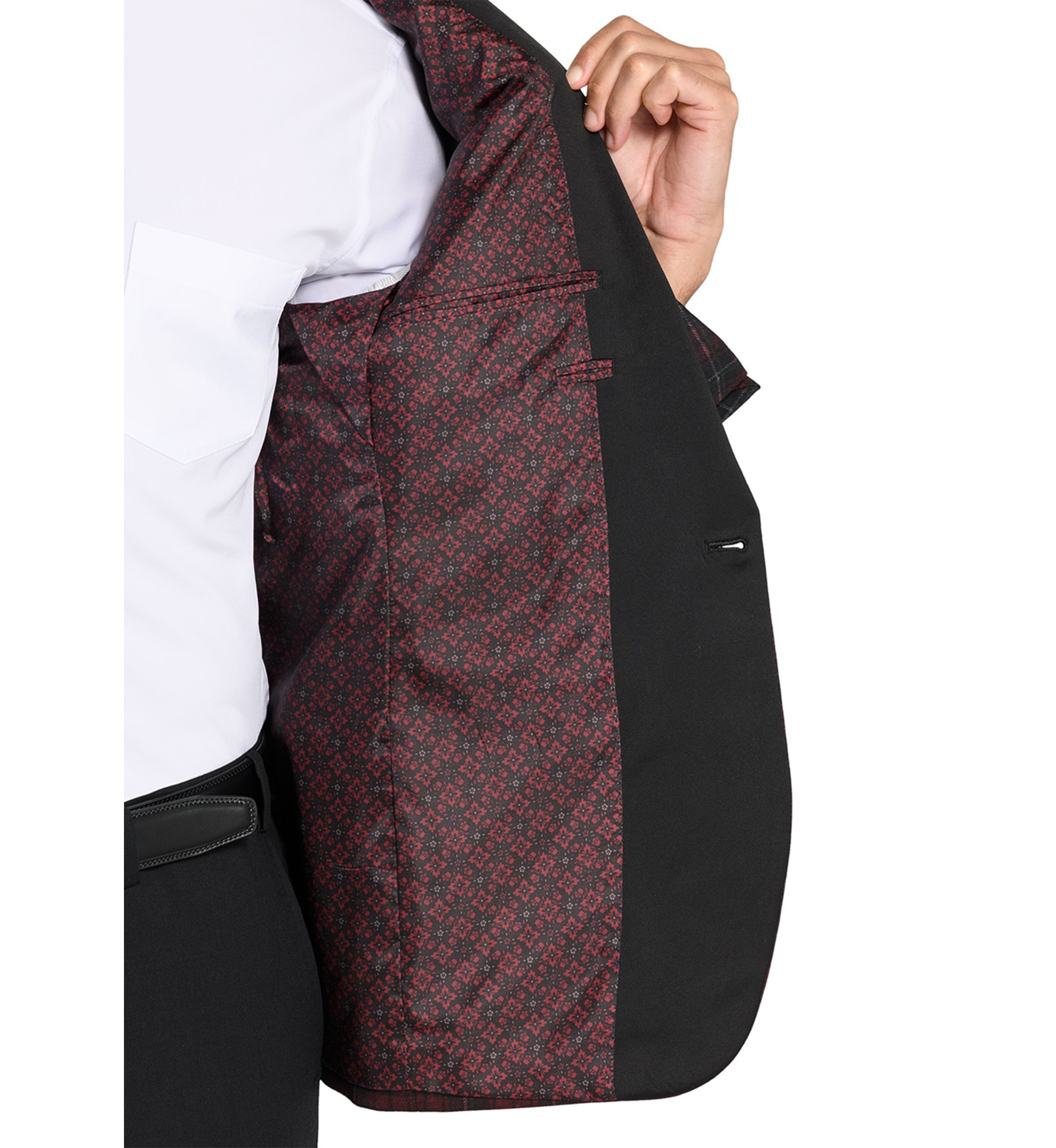 Mens Slim Fit Red Windowpane Evening Jacket