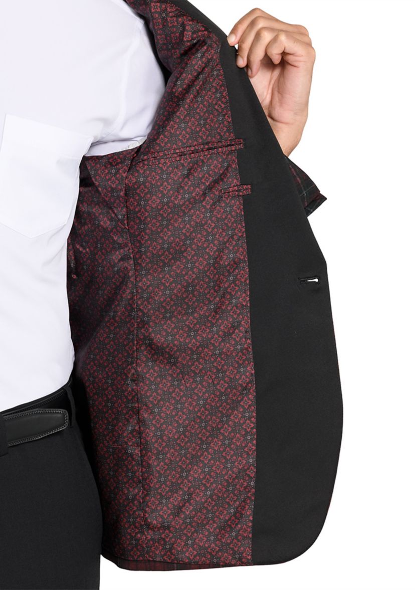 Mens Slim Fit Red Windowpane Evening Jacket
