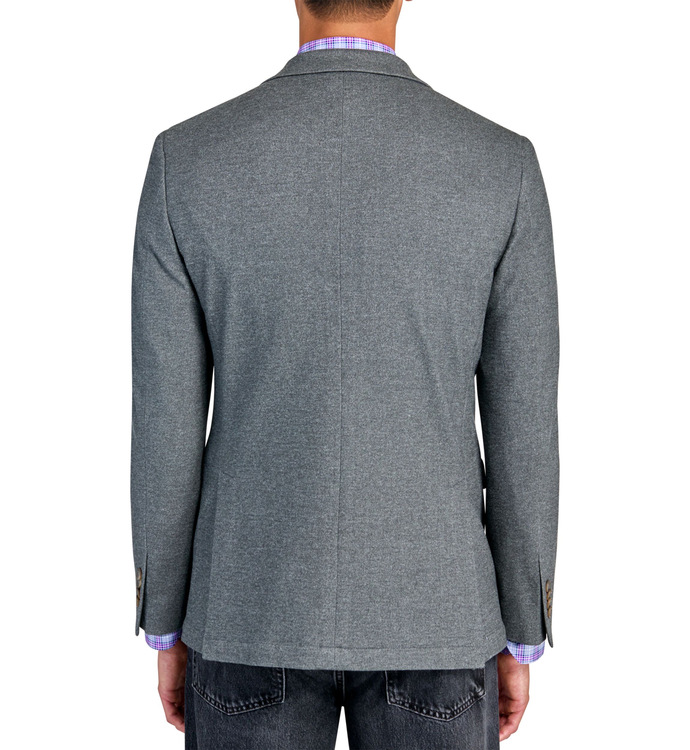 Mens Slim Fit Grey Plush Knit Sport Coat