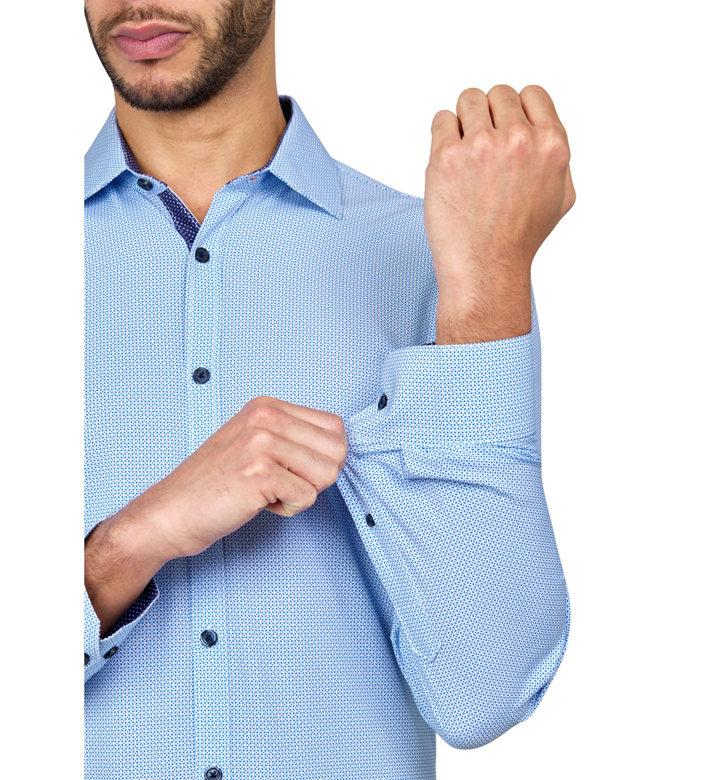 Mens Slim Fit Micro Performance Stretch Dress Shirt