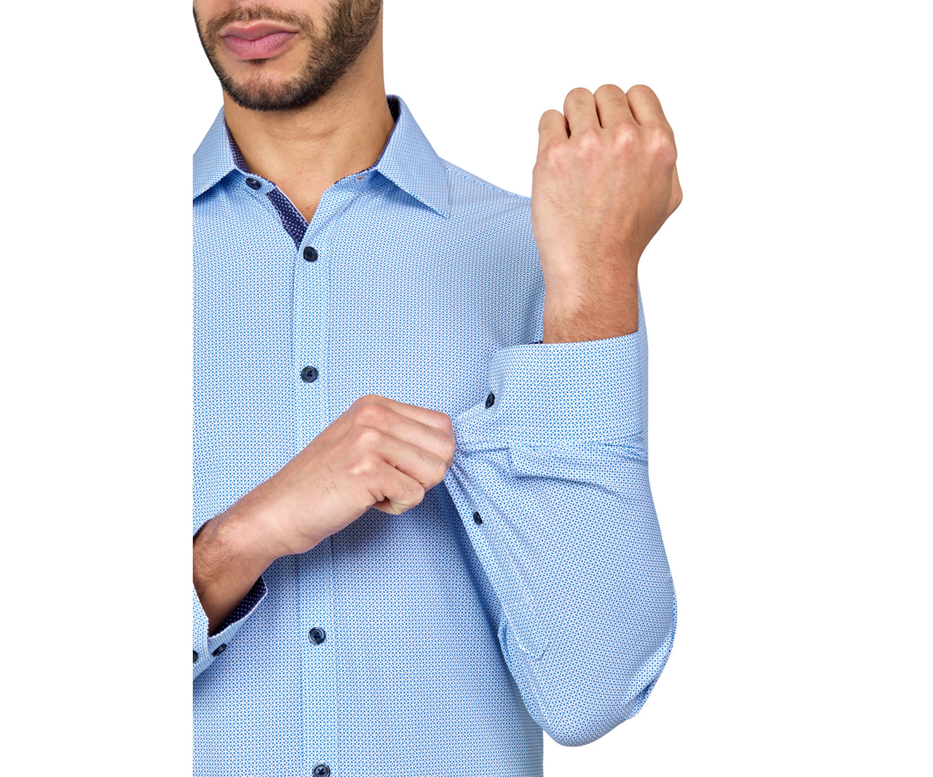 Mens Slim Fit Micro Performance Stretch Dress Shirt