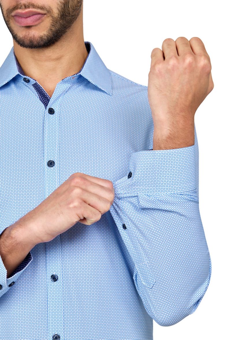 Mens Slim Fit Micro Performance Stretch Dress Shirt