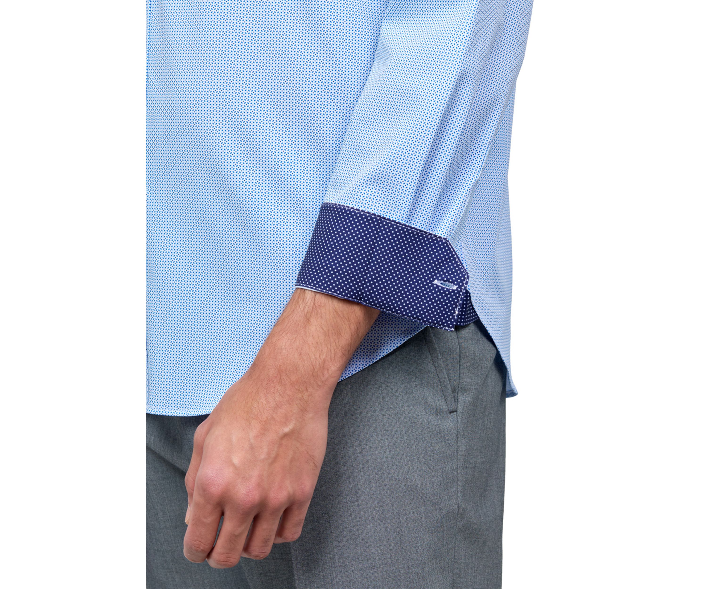 Mens Slim Fit Micro Performance Stretch Dress Shirt