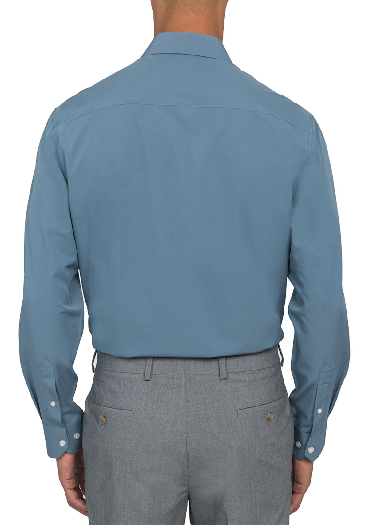 Mens Slim Fit Solid Performance Stretch Dress Shirt