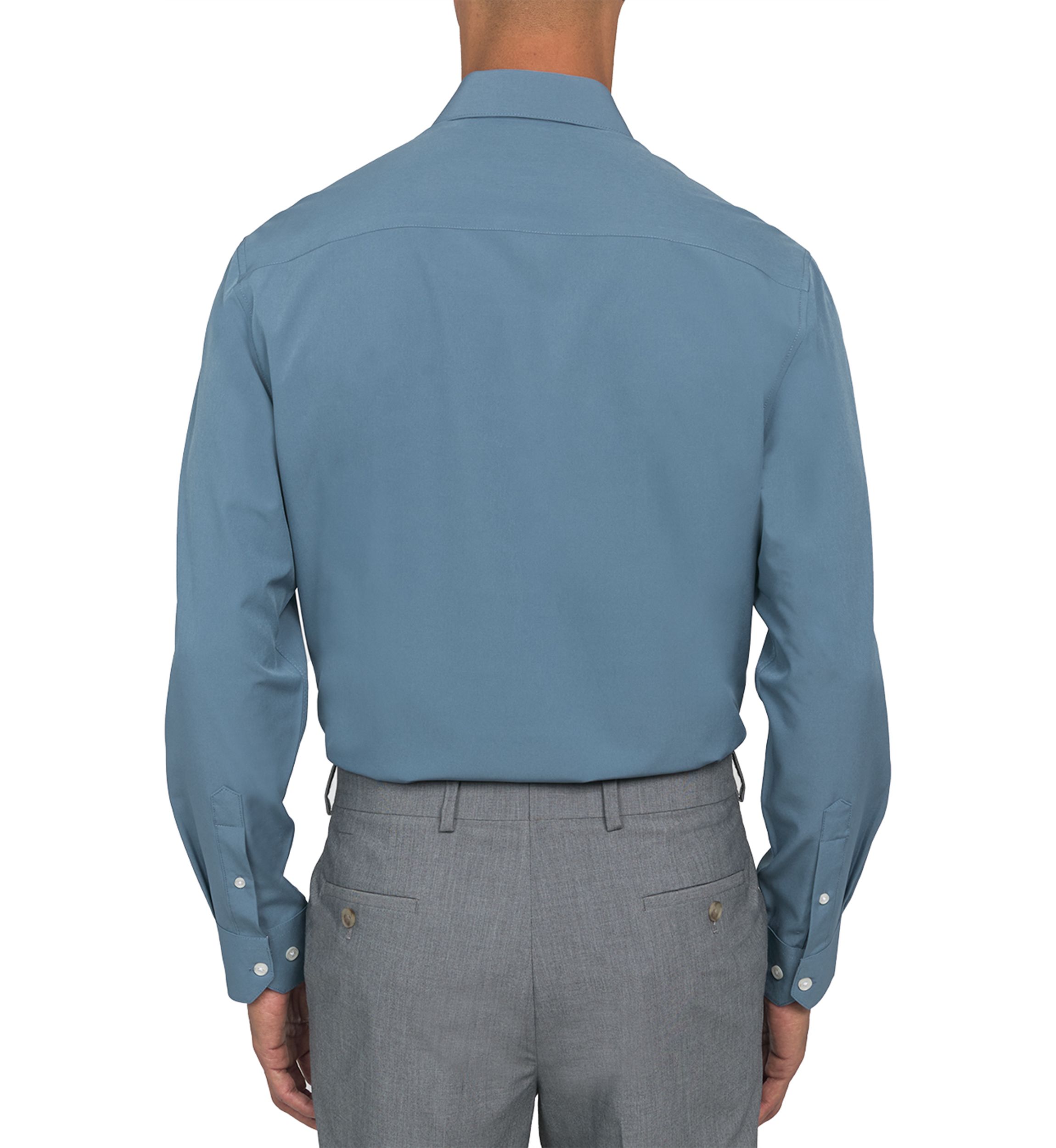 Mens Slim Fit Solid Performance Stretch Dress Shirt