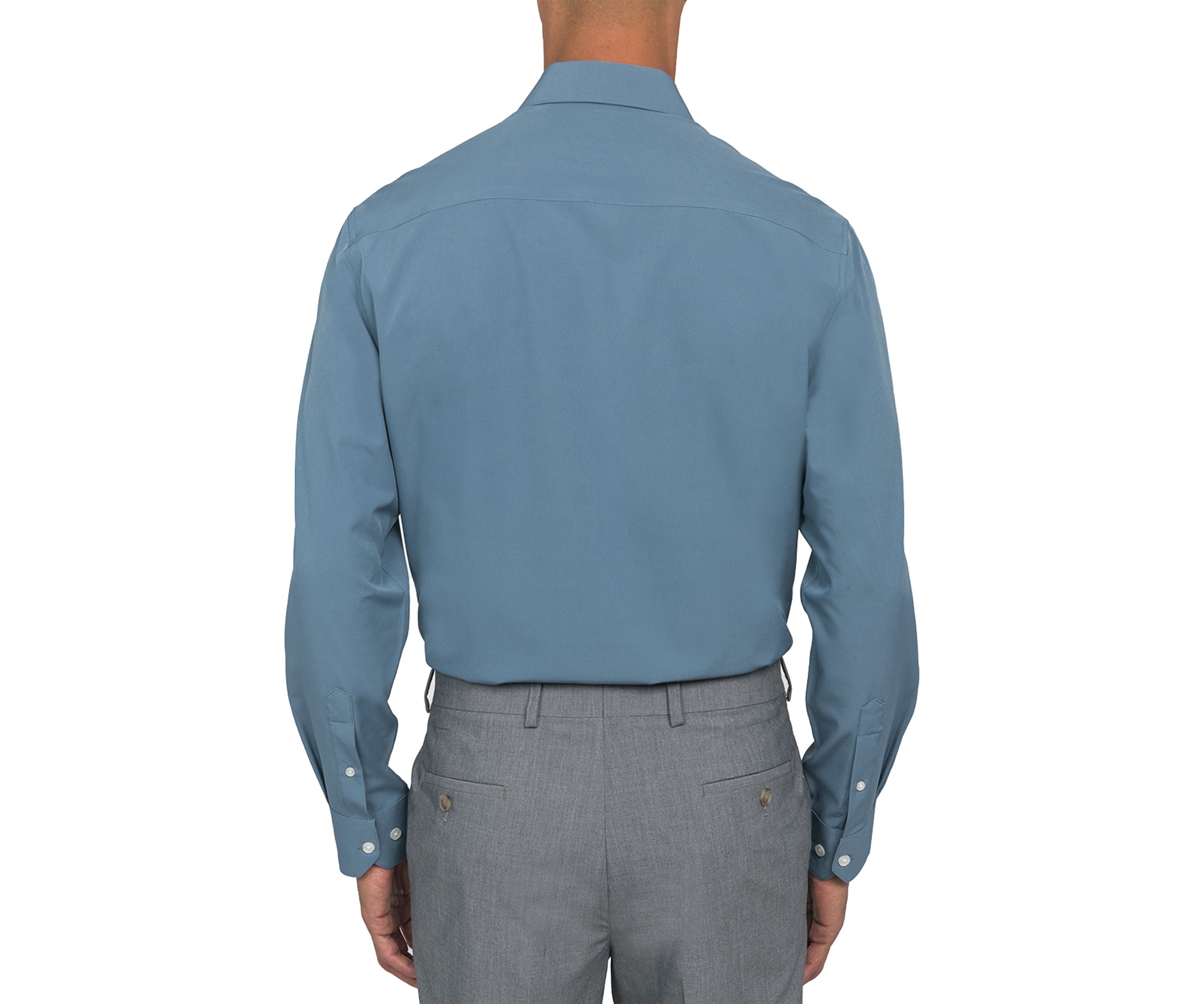 Mens Slim Fit Solid Performance Stretch Dress Shirt