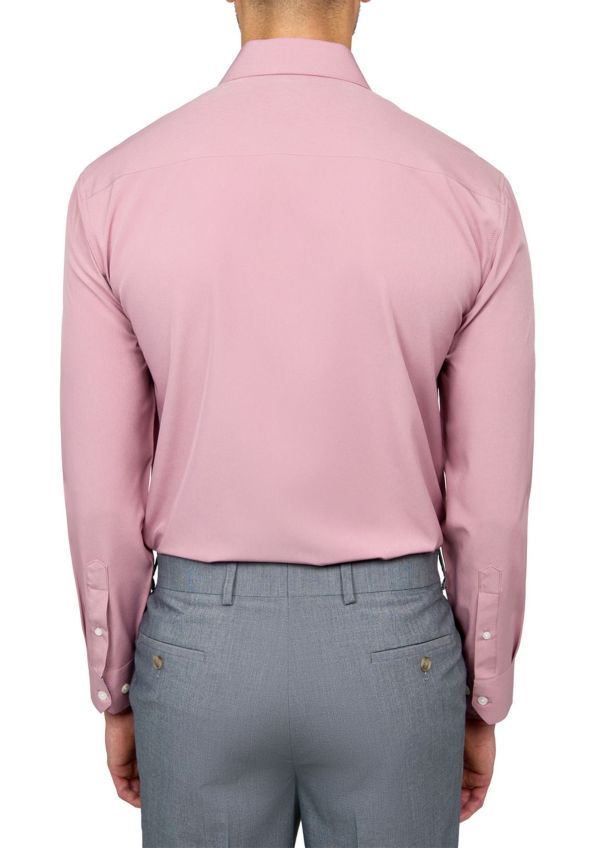 Mens Slim Fit Solid Performance Stretch Dress Shirt