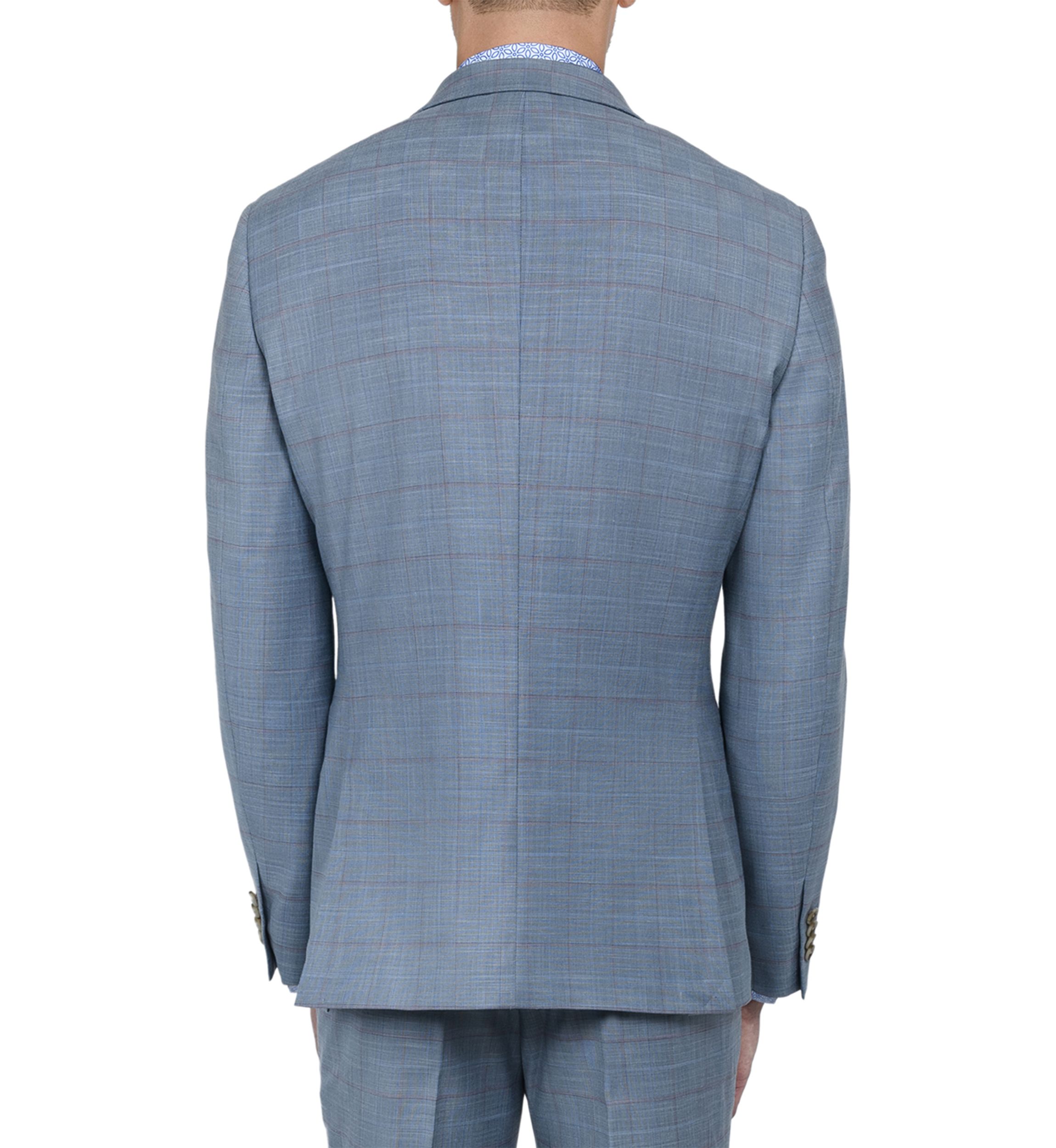 Mens Slim Fit Windowpane Suit Coat