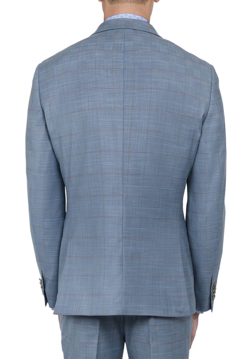 Mens Slim Fit Windowpane Suit Coat