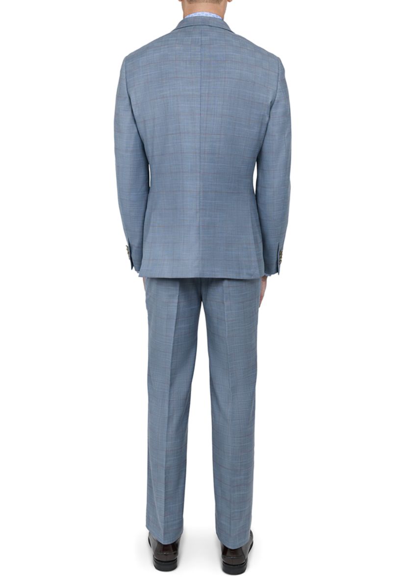 Mens Slim Fit Windowpane Suit Coat