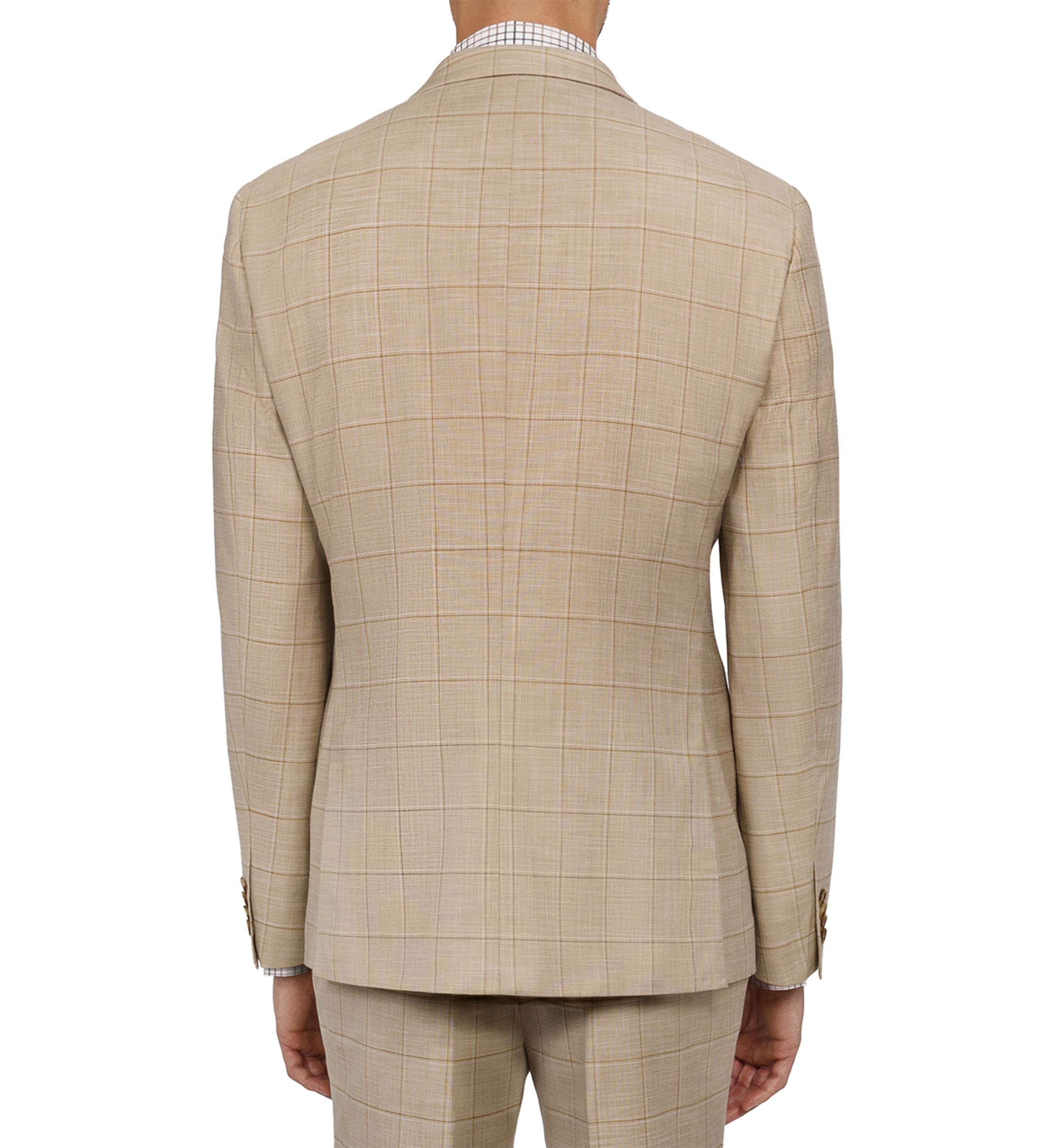 Mens Slim Fit Windowpane Suit Coat